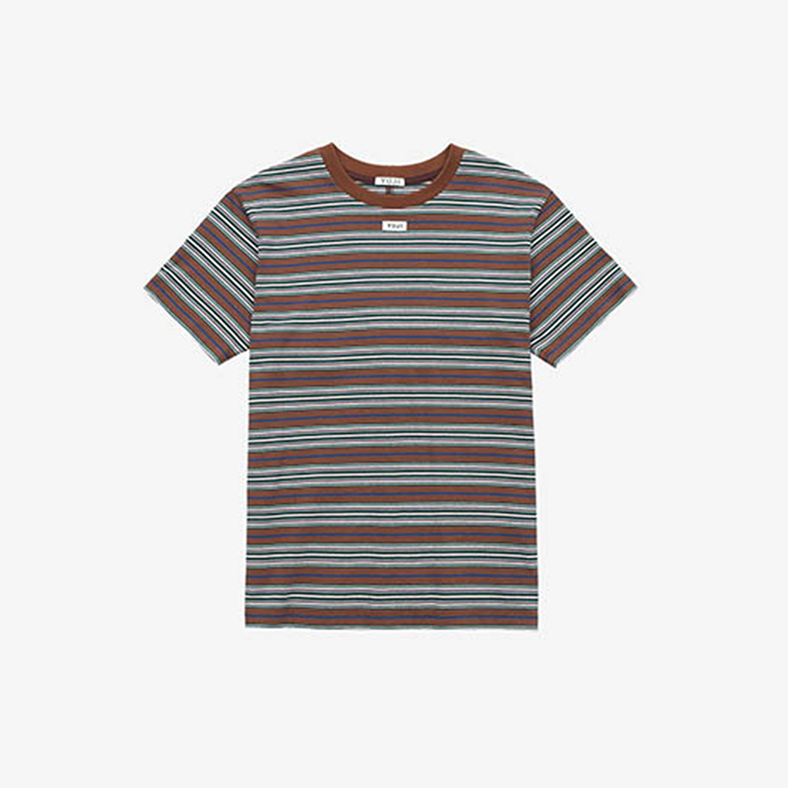 유지 고무 라벨 스트라이프 티셔츠 유니섹스 사워캔디(YUJI Rubber Label Stripe T-shirt Unisex Sourcandy) - 2