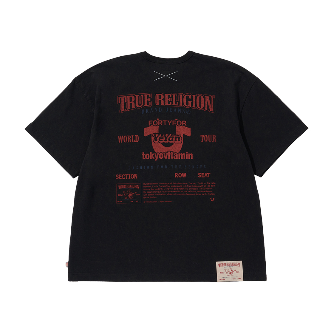 트루릴리젼 x 도쿄 비타민 TR 유니온 숏 슬리브 블랙(True Religion x Tokyo Vitamin TR Union Short Sleeve Black)
