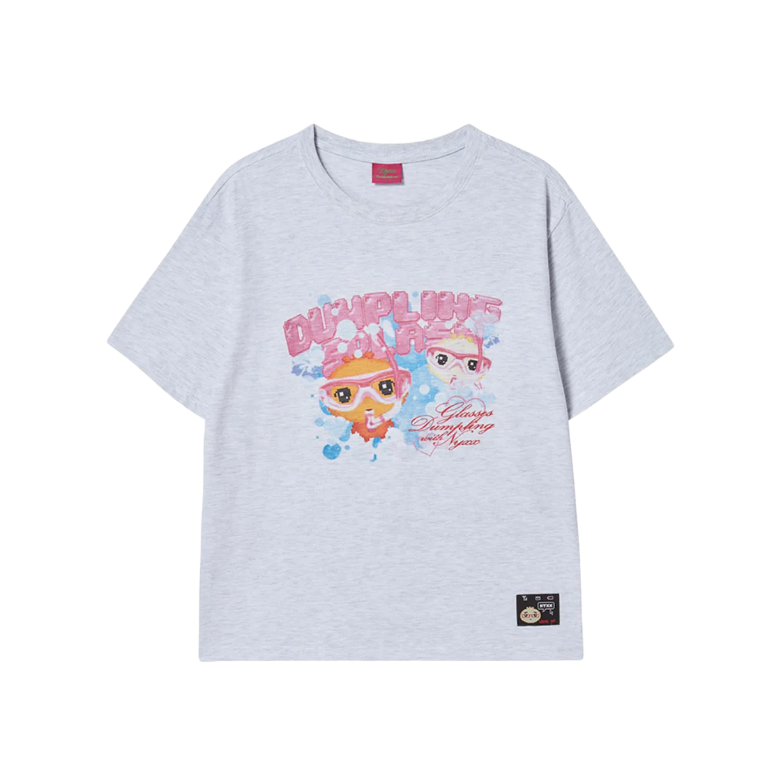 엔와이엑스엑스 x 안경만두 NYGD 스플래쉬 티셔츠 헤더 그레이(NYXX x Glass Dumpling NYGD Splash T-Shirt Heather Gray)