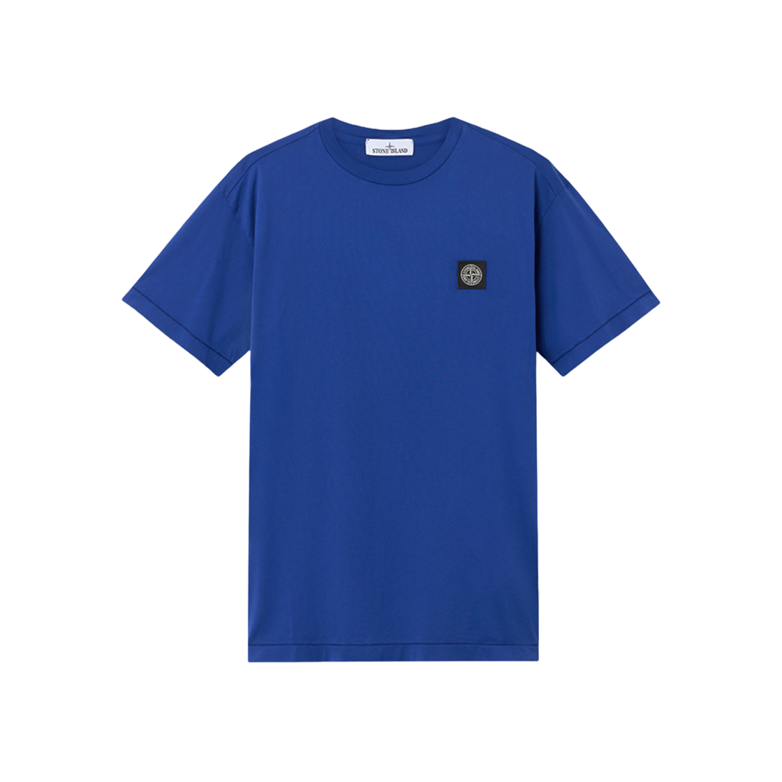 K1S1521000-39S0013-V0022 Stone Island 2100039 60/2 Cotton Jersey Slim Fit T-Shirt with Compass Logo Patch Bright Blue - 25SS