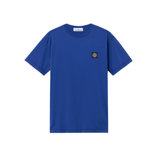 Stone Island 2100039 60/2 Cotton Jersey Slim Fit T-Shirt with Compass Logo Patch Bright Blue - 25SS