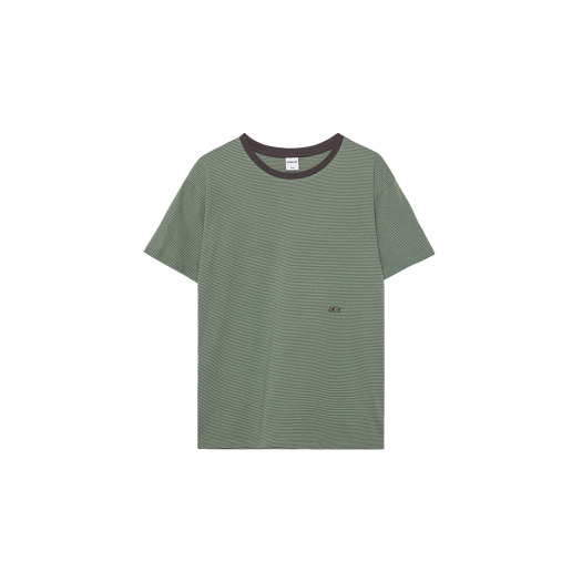252PSBTOP011 Enzoblues Pencil Striped Boxy T-shirt Khaki
