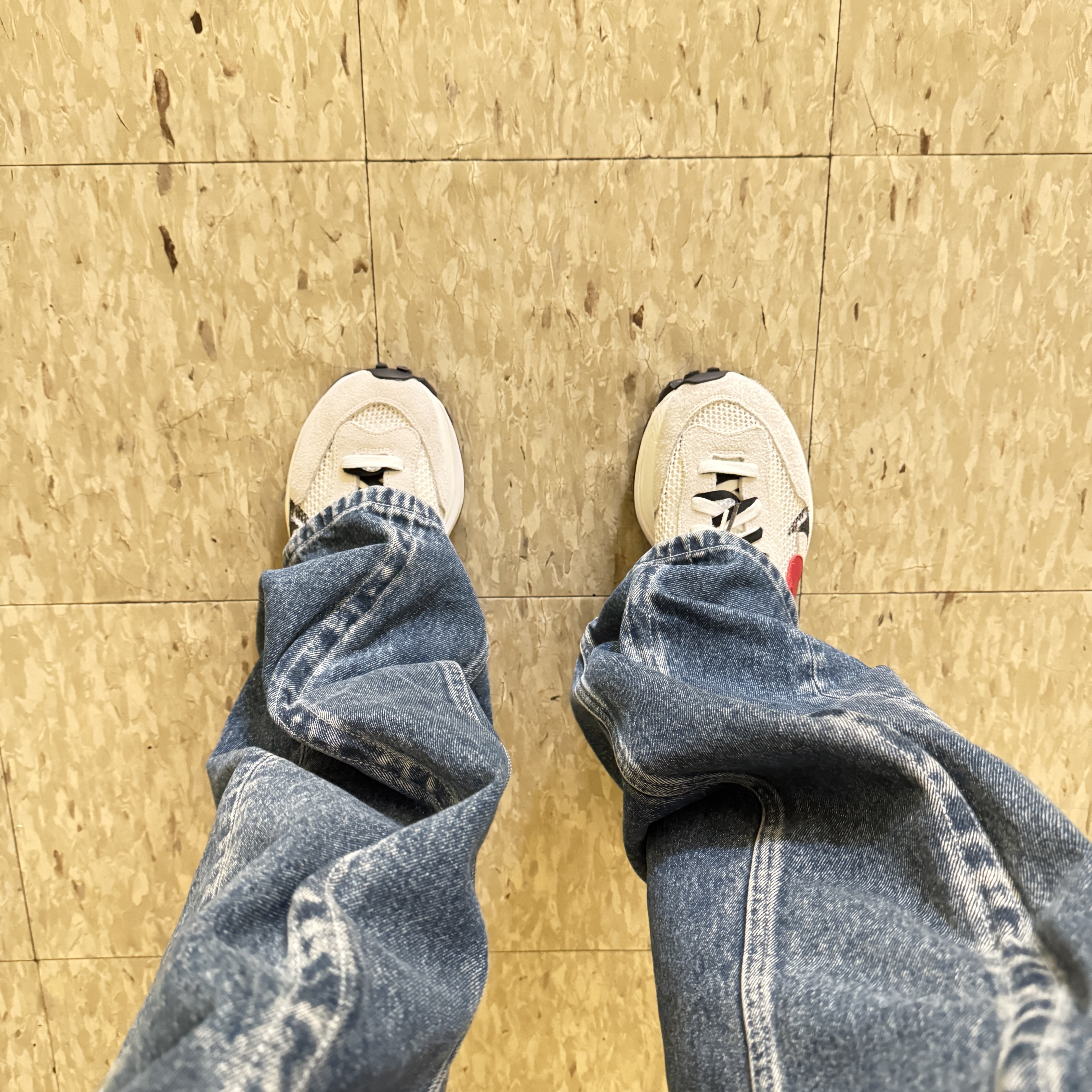 Nike x Sacai VaporWaffle Royal Fuchsia, Y/Project Classic Wire Jeans Navy - 23SS 착용 스타일