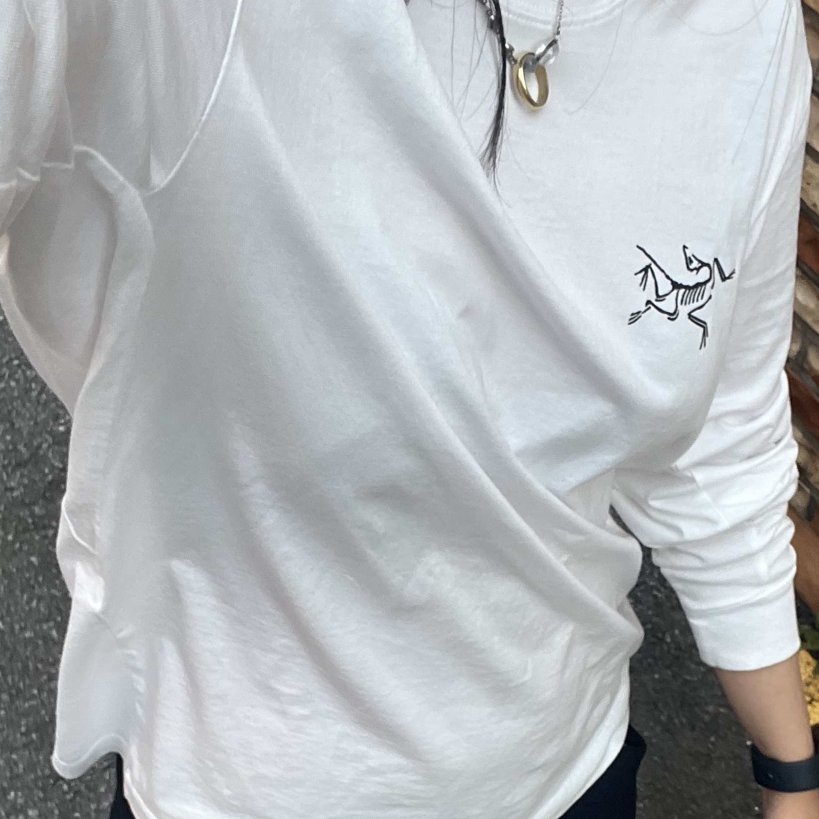 Arc'teryx Arc'Multi Bird Logo LS T-Shirt White Light 착용 스타일 - 3