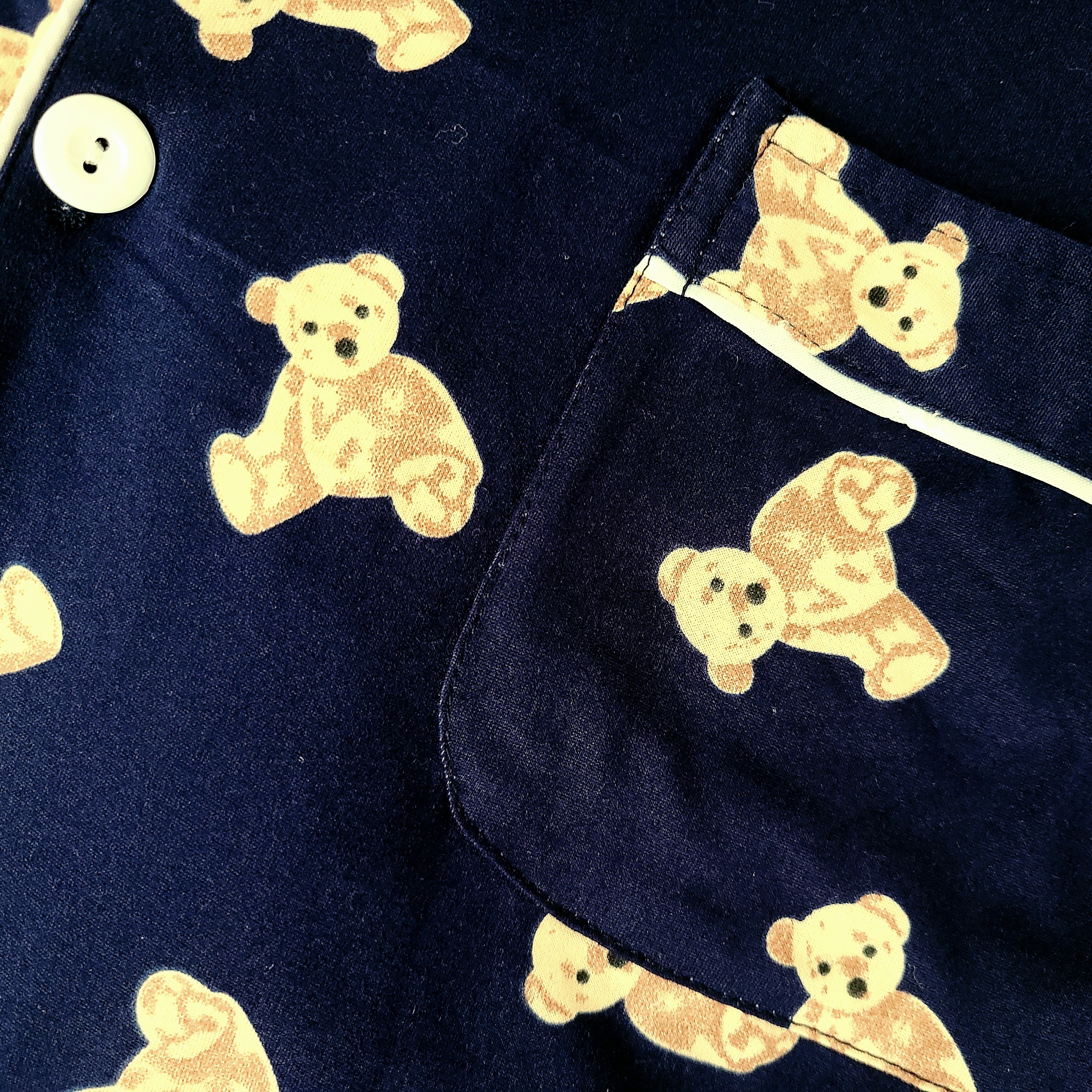 [3% 적립] Aone Unisex Peach Fleece Teddy Bear Collar Longsleeve Pajama Set Navy, Towtow.archive Dude Necklace 착용 스타일 - 1