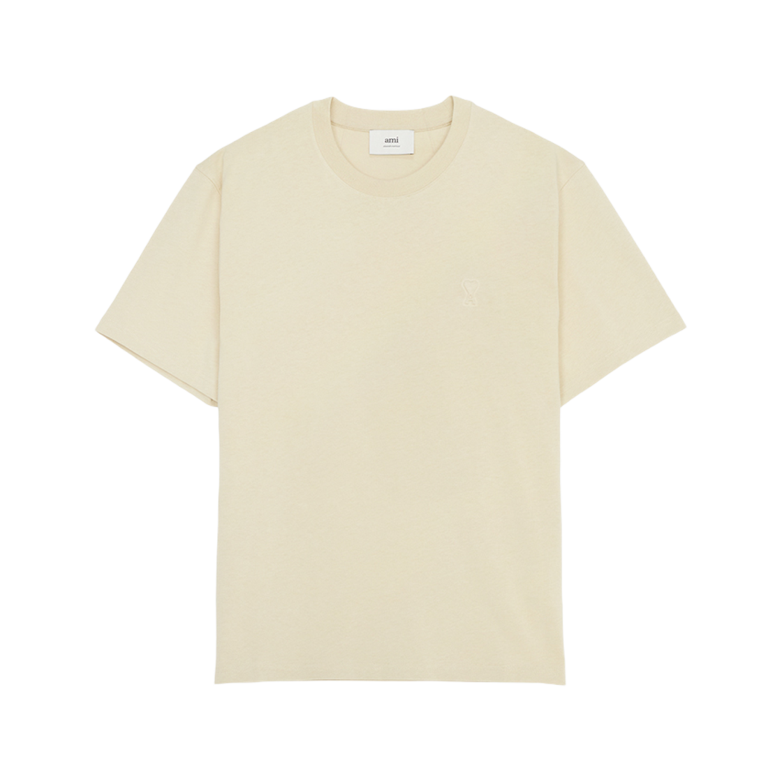 아미 톤온톤 하트 로고 숏슬리브 티셔츠 베이지(AMI de Coeur Short Sleeve T-Shirt Beige)