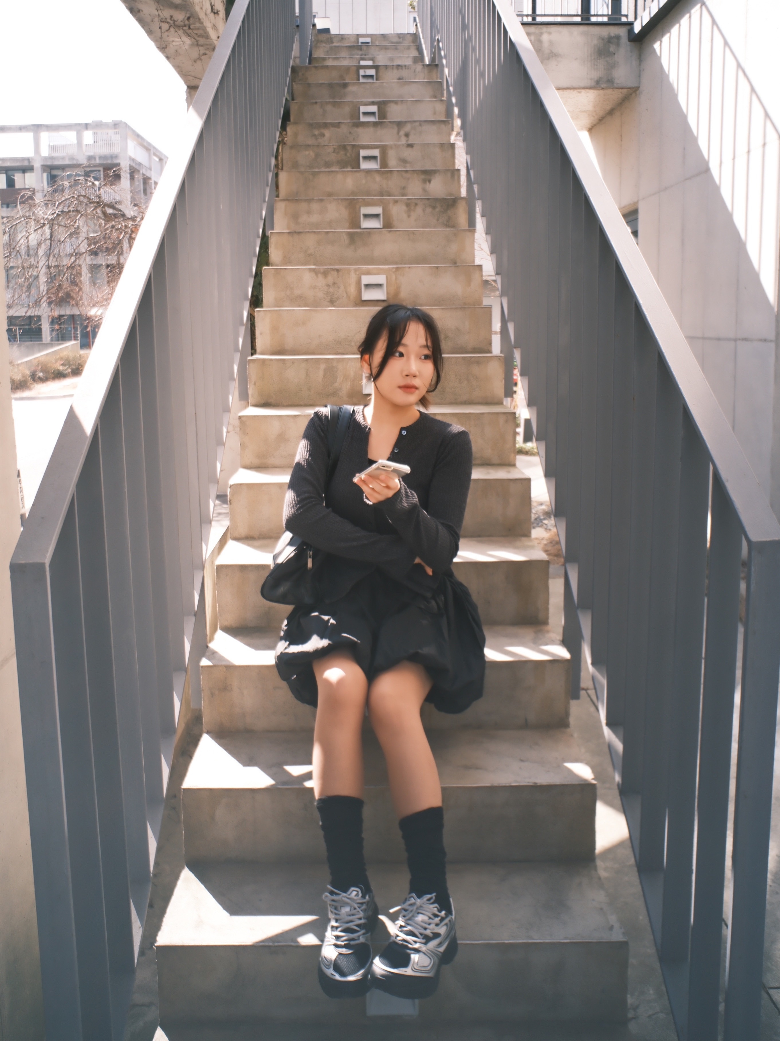 Fila Interun Black Silver 착용 스타일 - 4