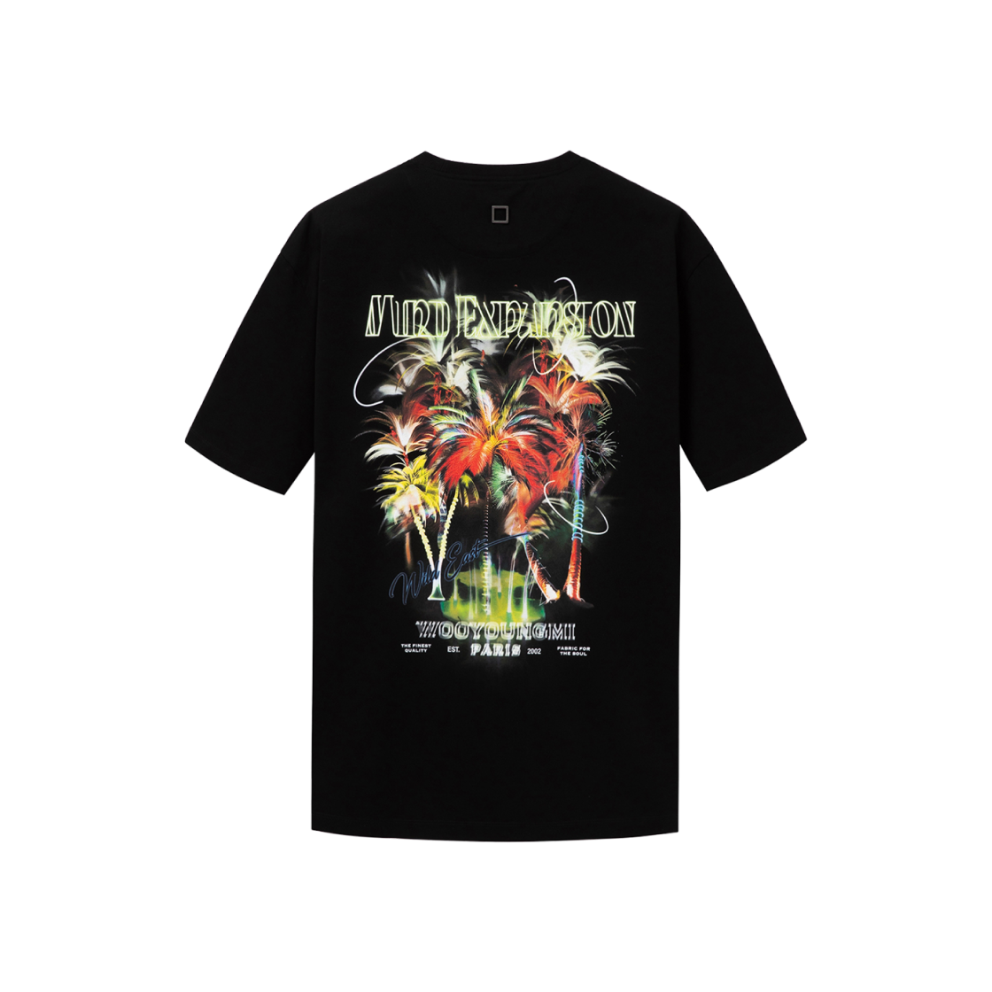 【WOOYOUNGMI】23FW SEOUL EMBOSSING BACKLOGO T-SHIRT BLACK 우영미 야자수 그래픽 티셔츠 블랙 - 25SS | Wooyoungmi | KREAM
