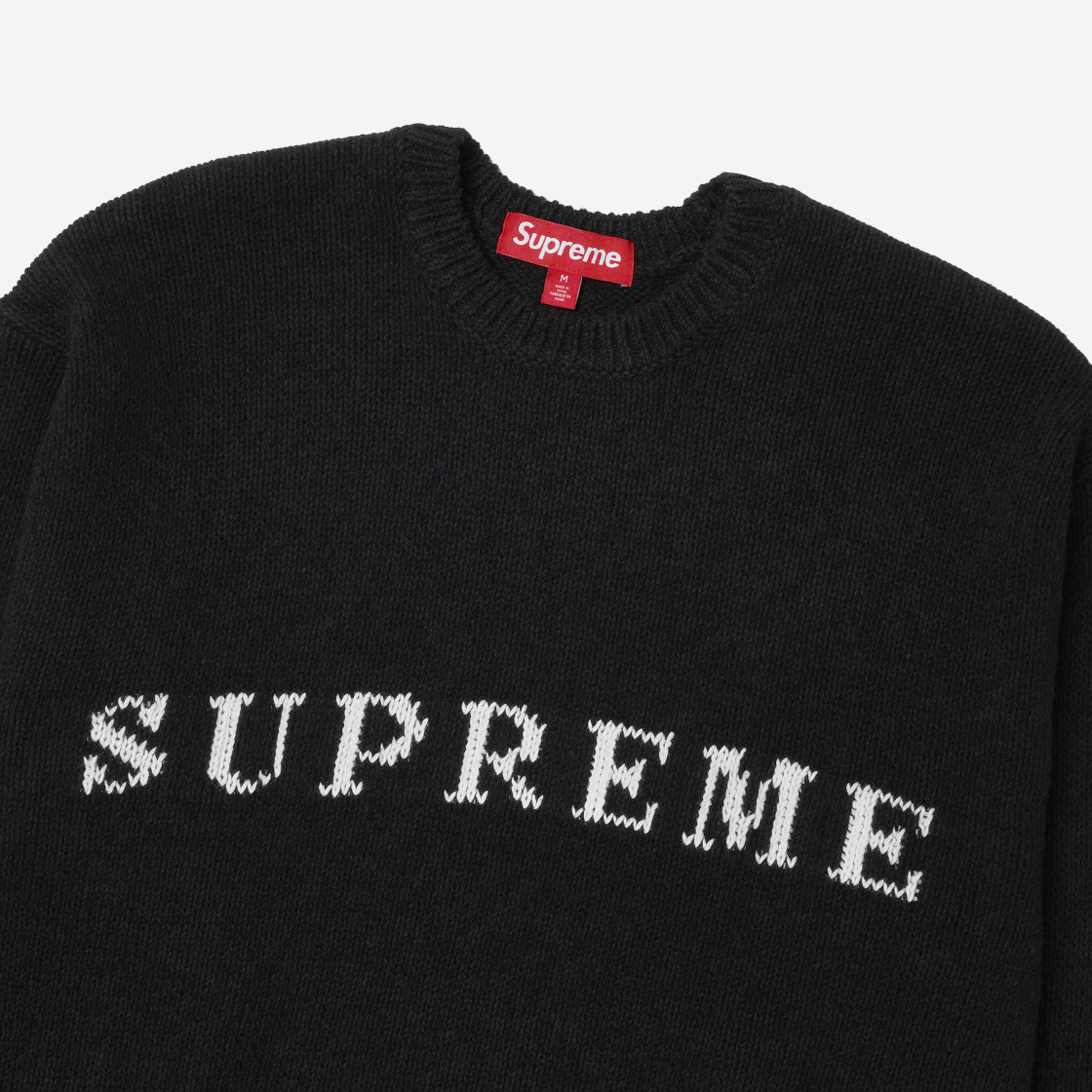슈프림 콘트라스트 로고 스웨터 블랙 - 25SS | Supreme | KREAM 슈프림 콘트라스트 로고 스웨터 블랙 - 25SS | Supreme | KREAM