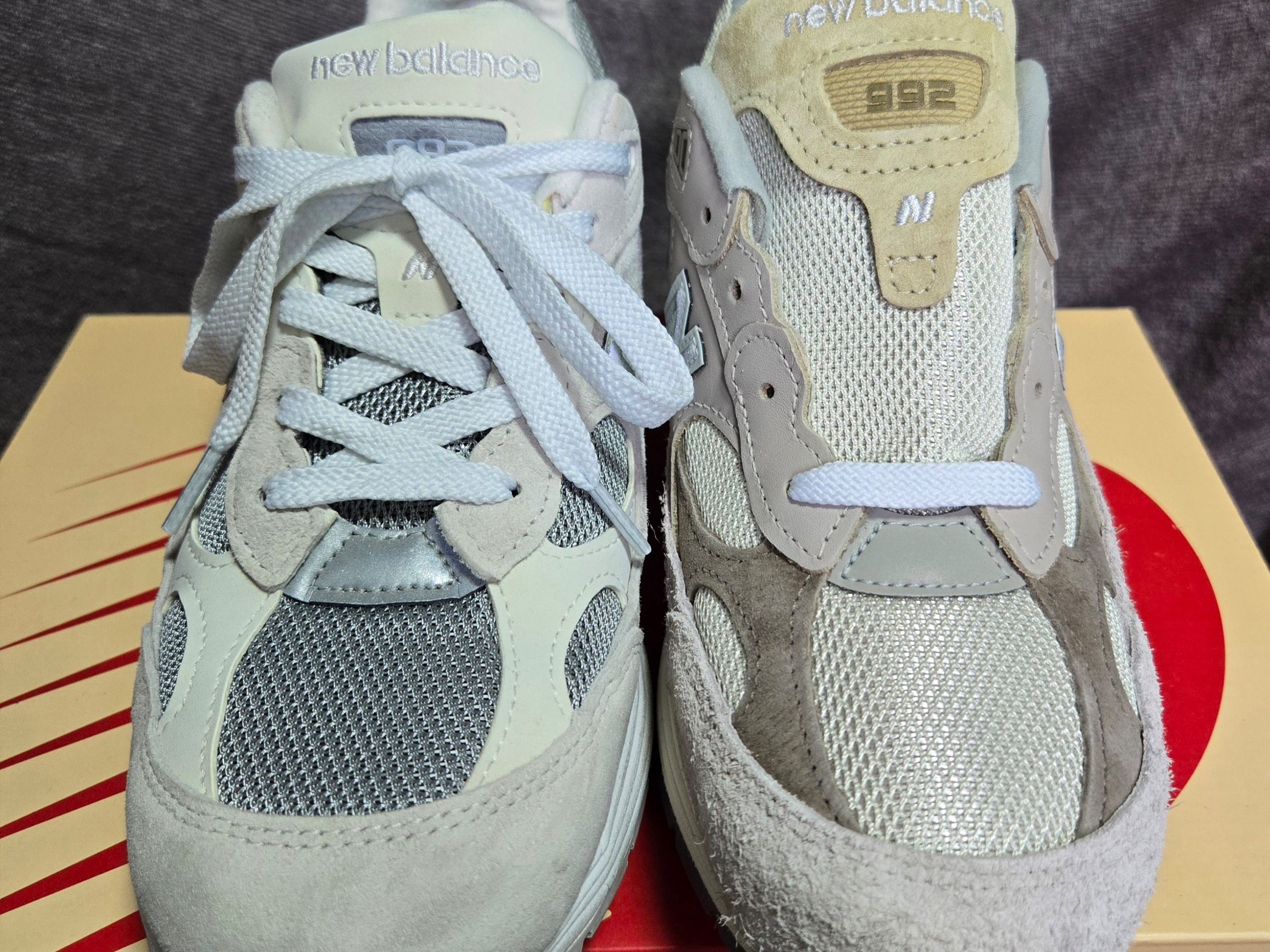 New Balance 992 Made in USA Moonrock Mushroom, New Balance 992 Made in USA Grey - D Standard 착용 스타일 - 5