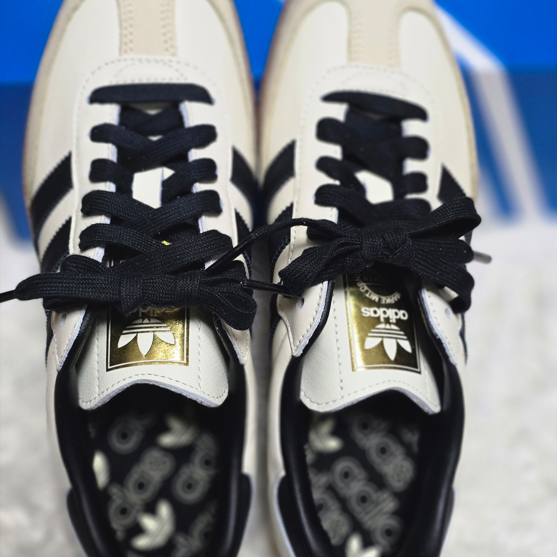 (W) Adidas Samba OG Cream White Core Black 착용 스타일