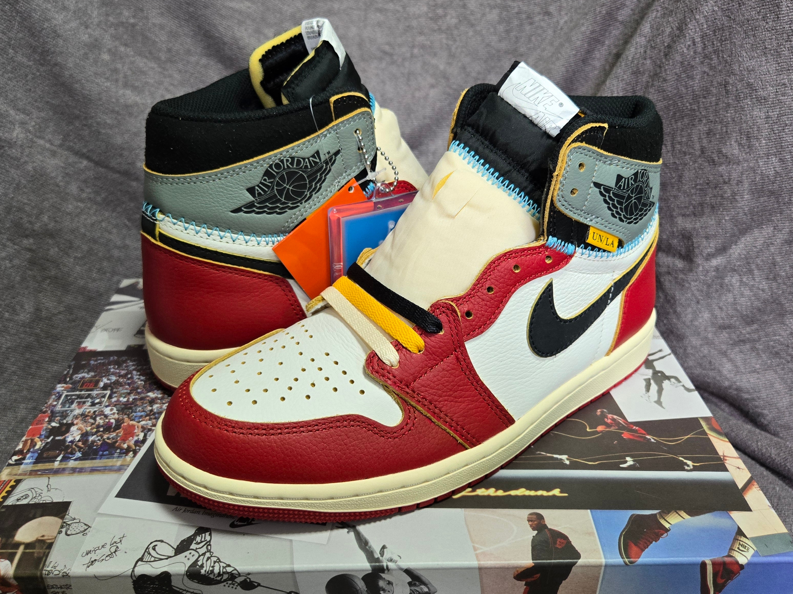 Jordan 1 x Union Retro High OG Chicago Shadow, Jordan 1 High 85 Bred 착용 스타일 - 3