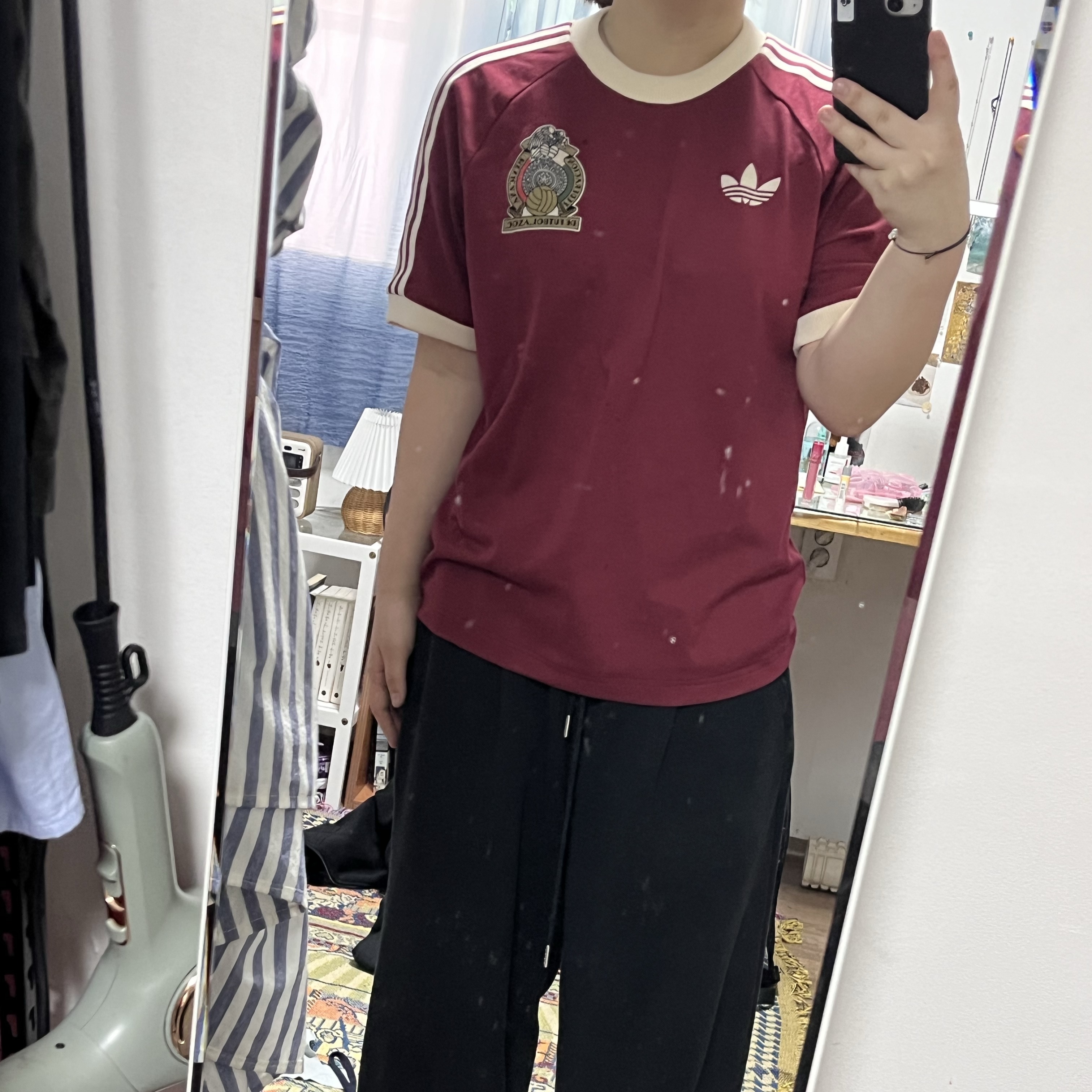 Adidas Mexico Adicolor 3S T-Shirt Noble Maroon - US Sizing 착용 스타일