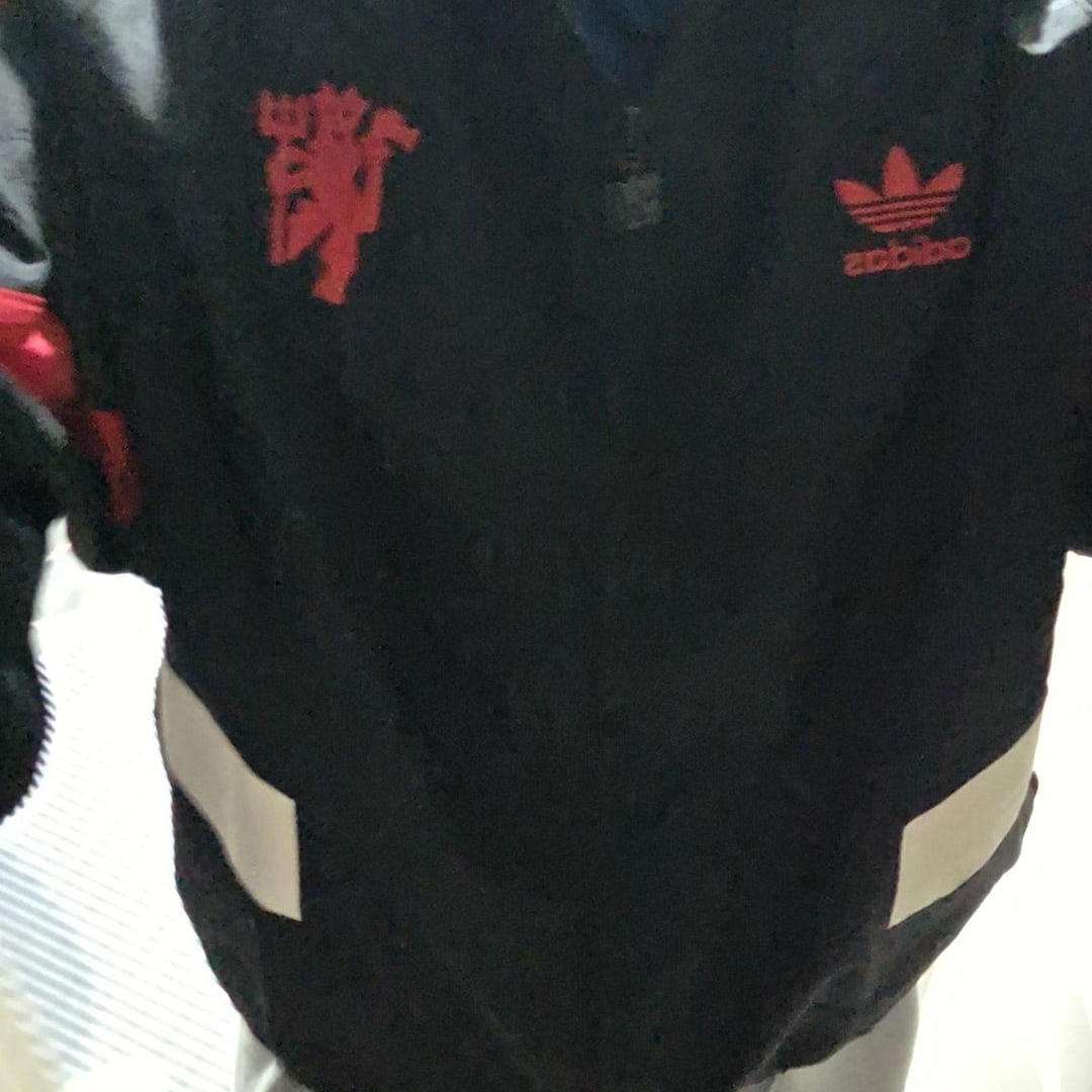 Adidas Manchester United Originals Track Top Black Red - KR Sizing 착용 스타일