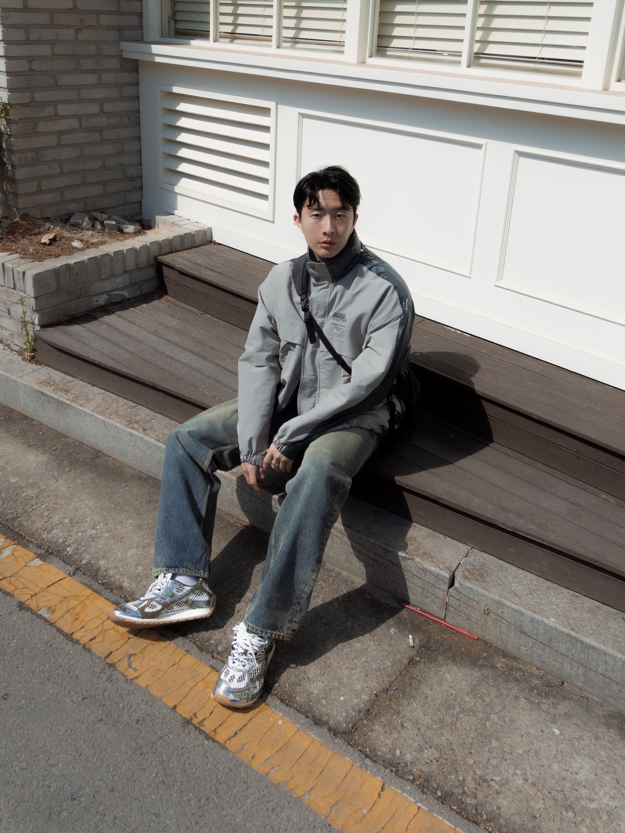 NAUTICA x Undermycar - NTC X UMC UTILITY PARKA - GREY, Bottega Veneta Orbit Sneaker Mud White 착용 스타일 - 3
