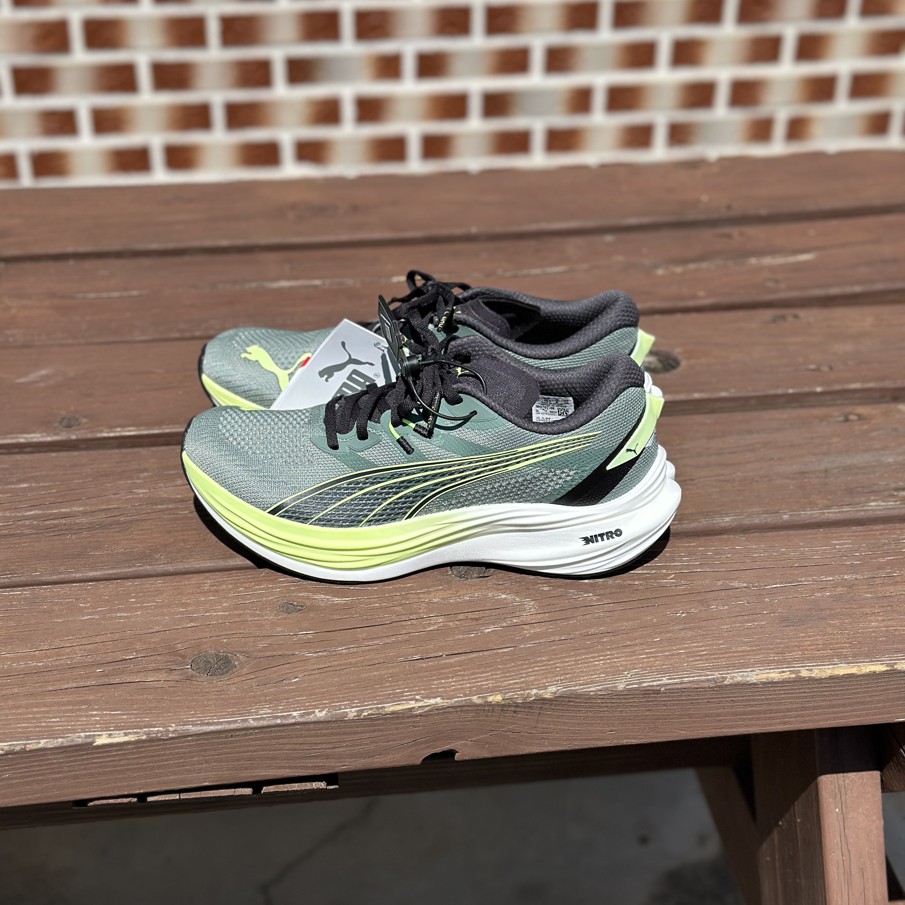 Puma Deviate Nitro 3 Eucalyptus Fizzy Apple 착용 스타일