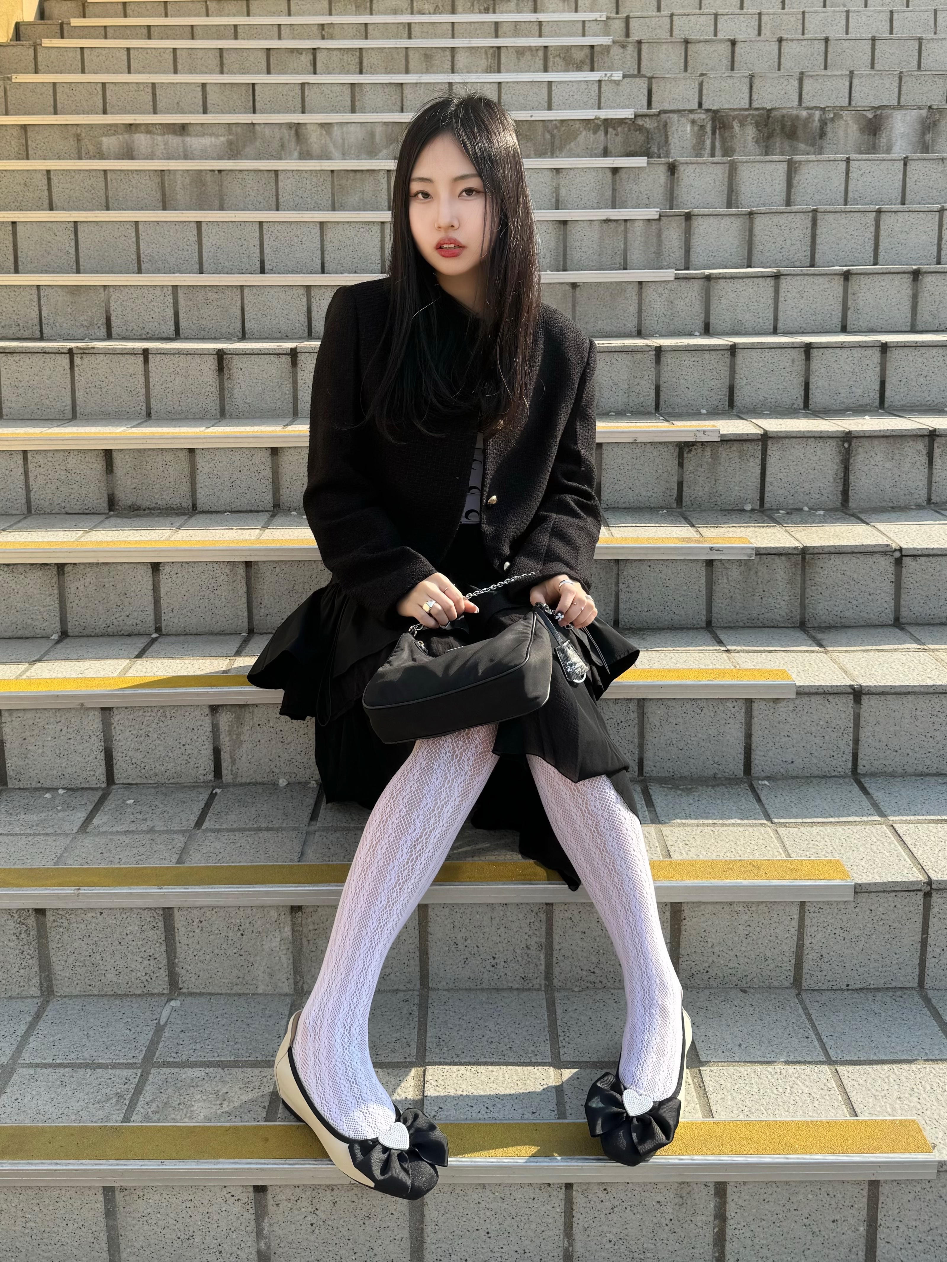 (W) 마린 세르 리제너레이티드 세컨드 탑 화이트 문 착용 스타일 - 3