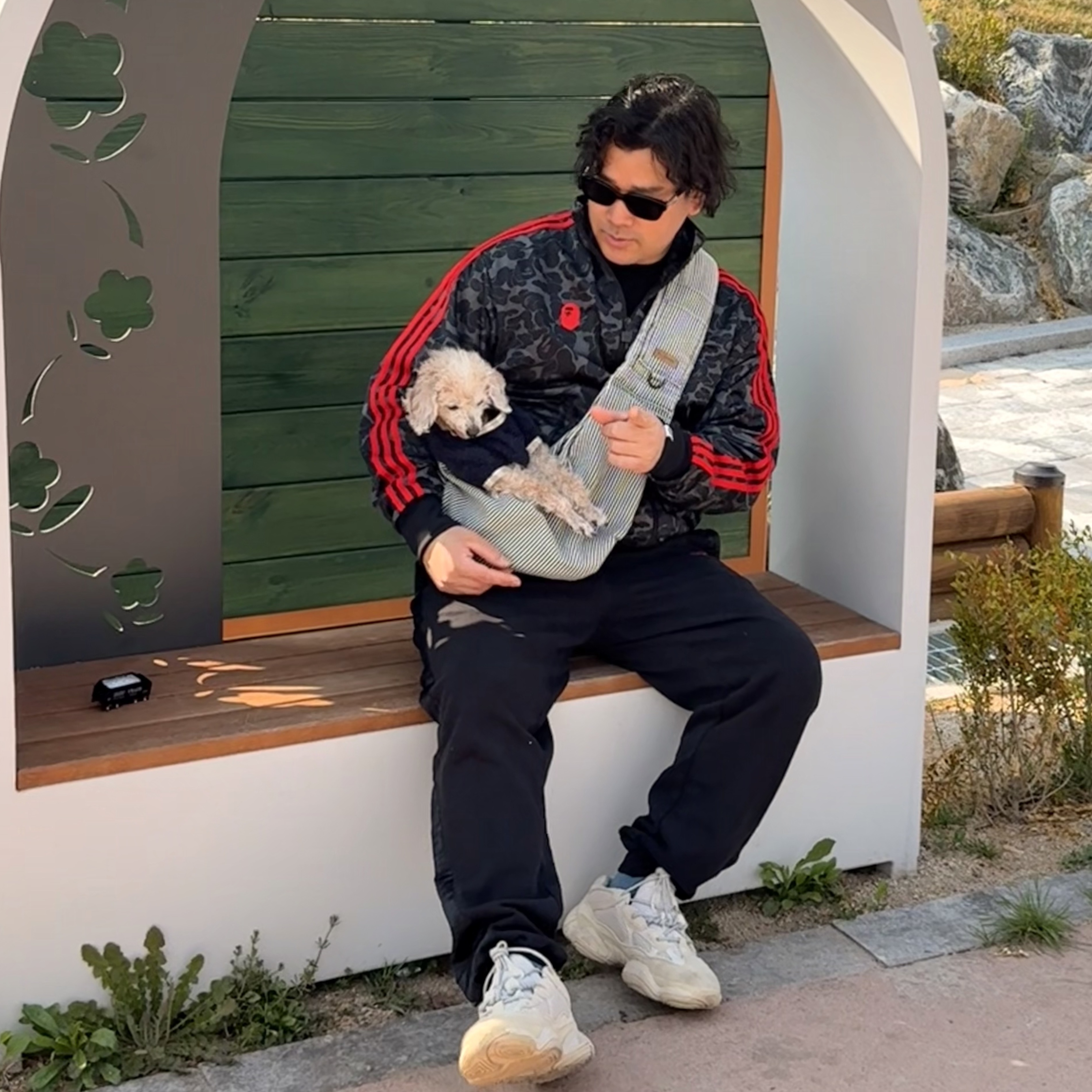 Adidas x BAPE Allover Print Track Top Black - KR Sizing, Adidas Yeezy 500 Salt 착용 스타일 - 1