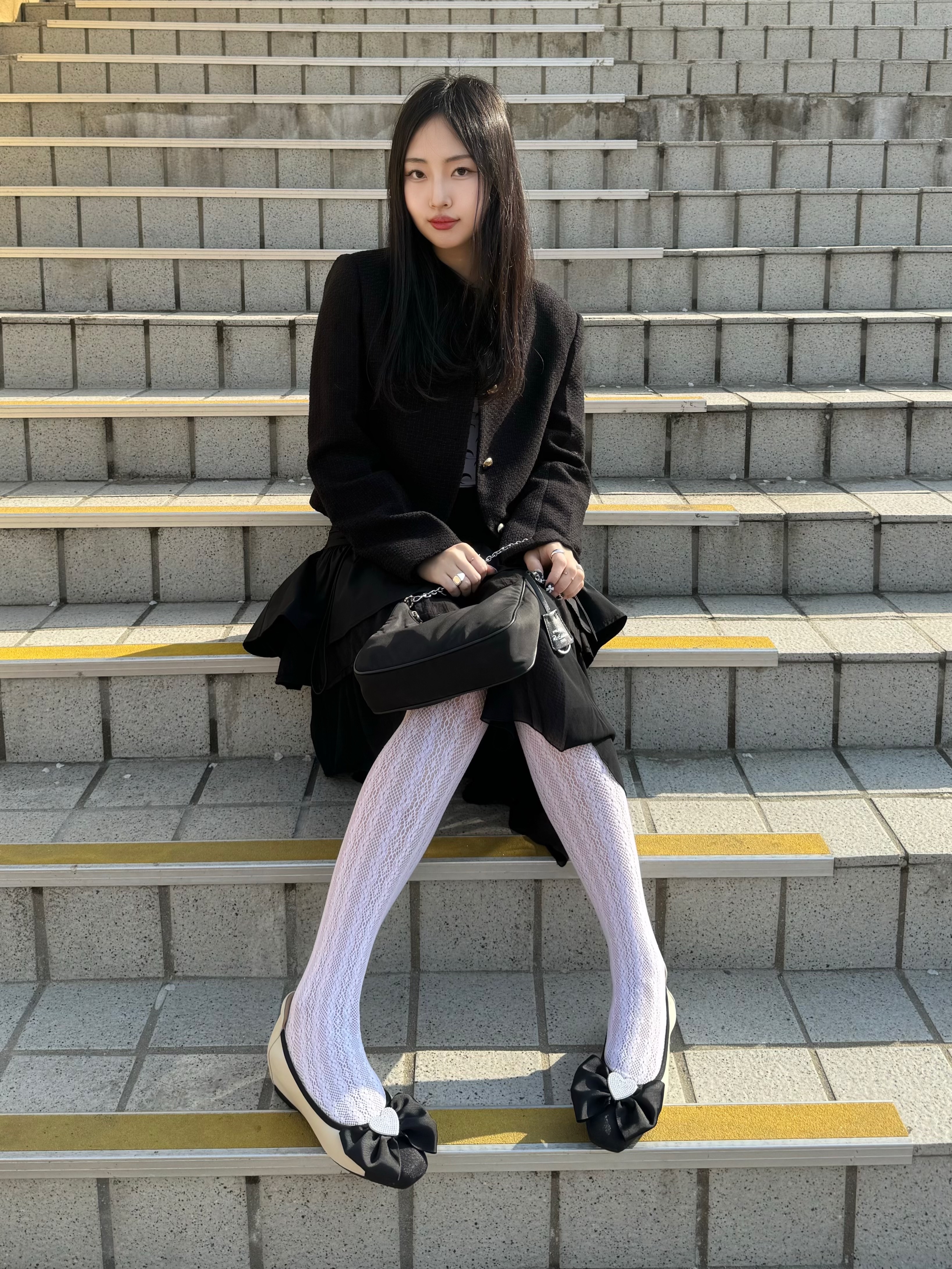 (W) 마린 세르 리제너레이티드 세컨드 탑 화이트 문 착용 스타일 - 2