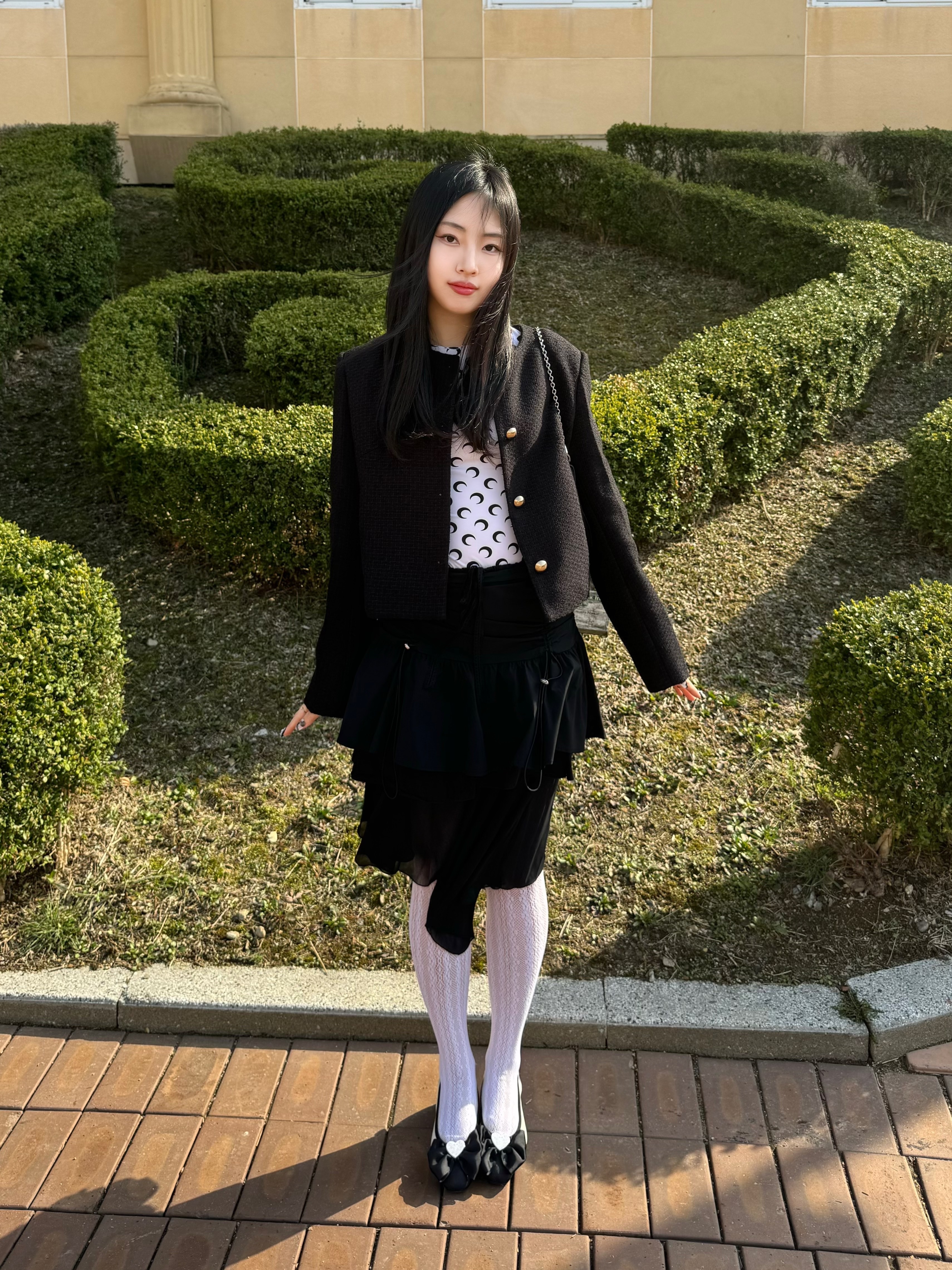 (W) 마린 세르 리제너레이티드 세컨드 탑 화이트 문 착용 스타일 - 1