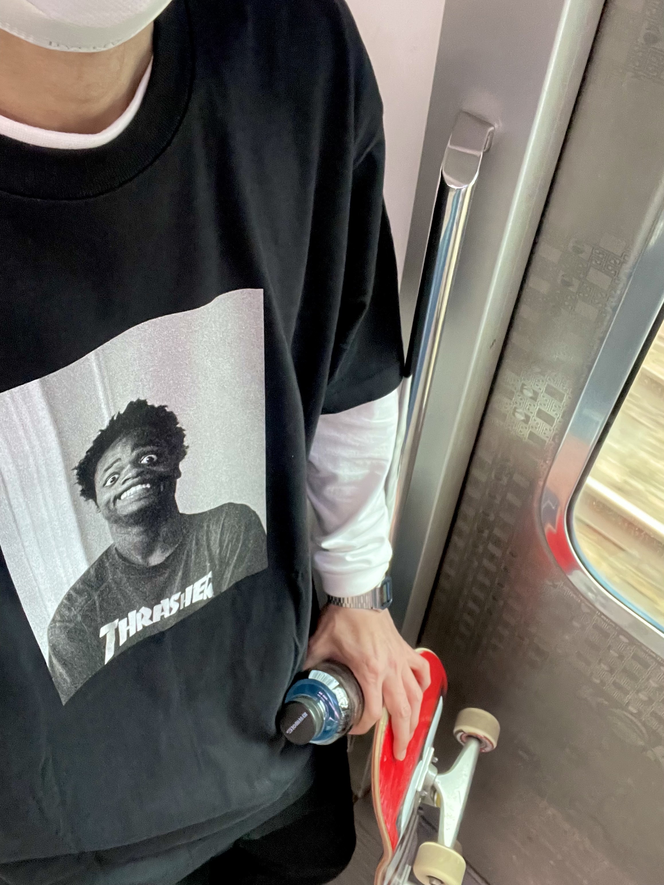 Supreme x Thrasher Harold T-Shirt Black - 24FW 착용 스타일