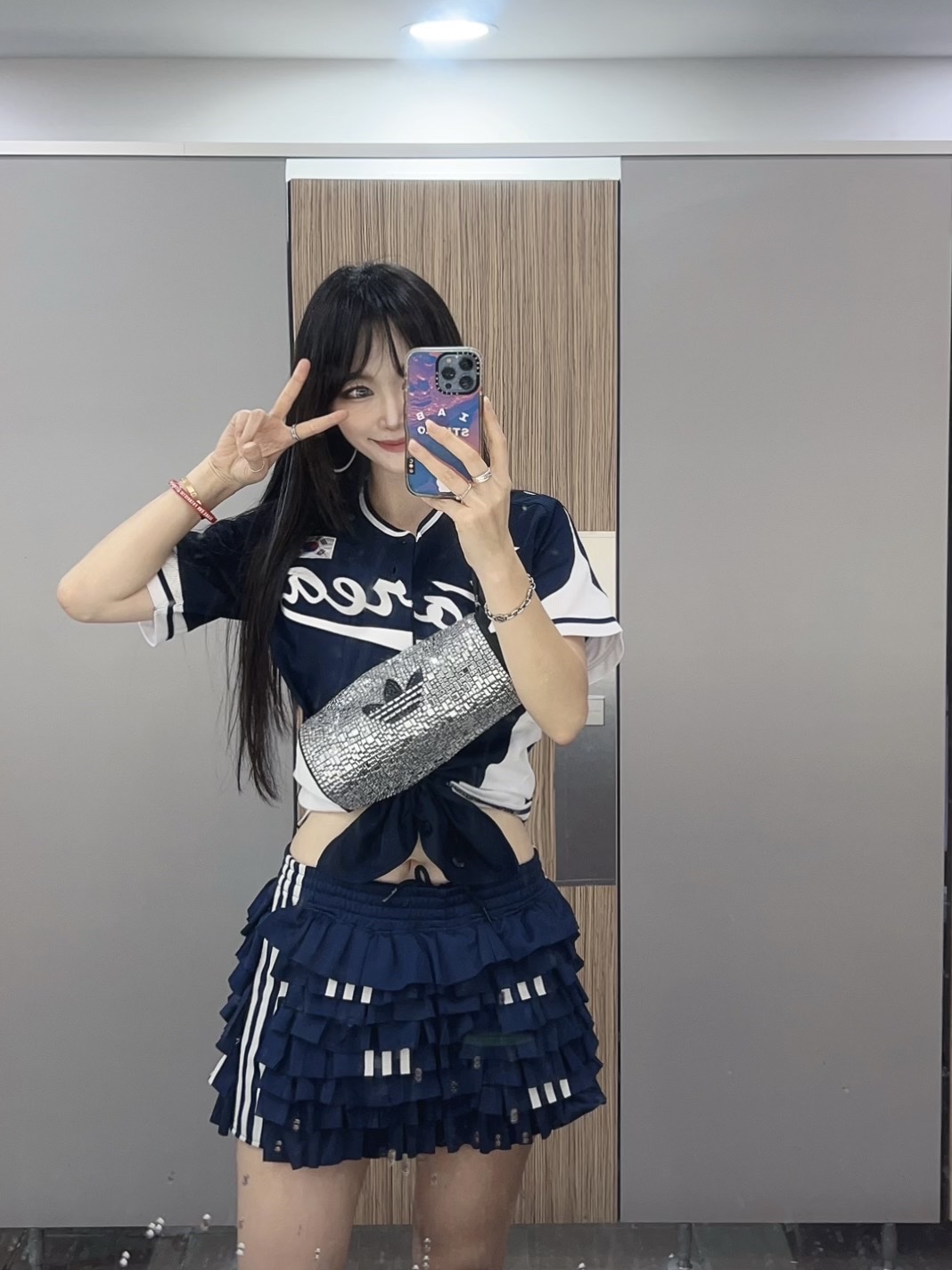 Casetify x IAB Studio iPhone White Logo Impact Case Aurora, Human Made Acrylic Bangle #1 Red 착용 스타일 - 2
