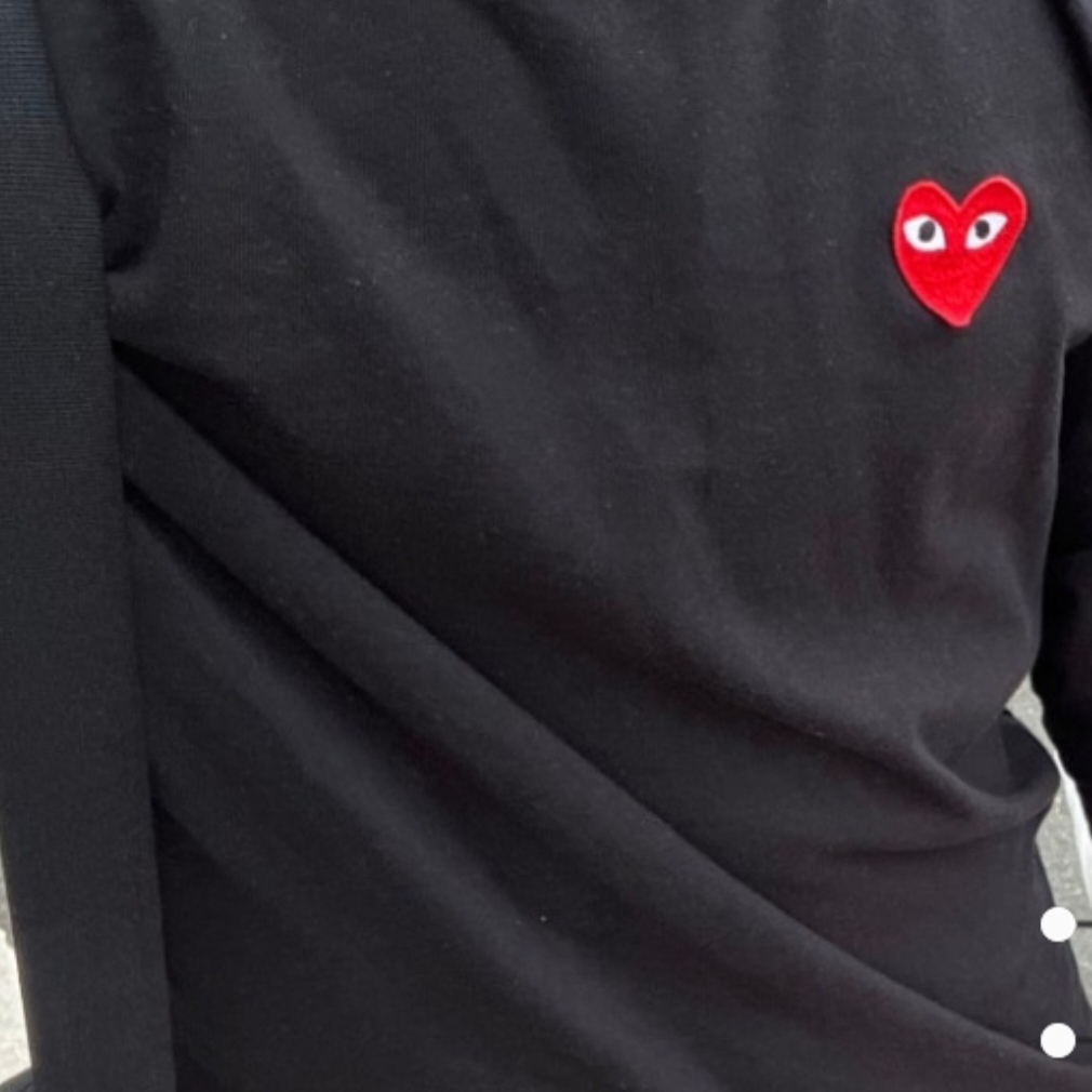Play Comme des Garcons LS T-Shirt Black 착용 스타일 - 3