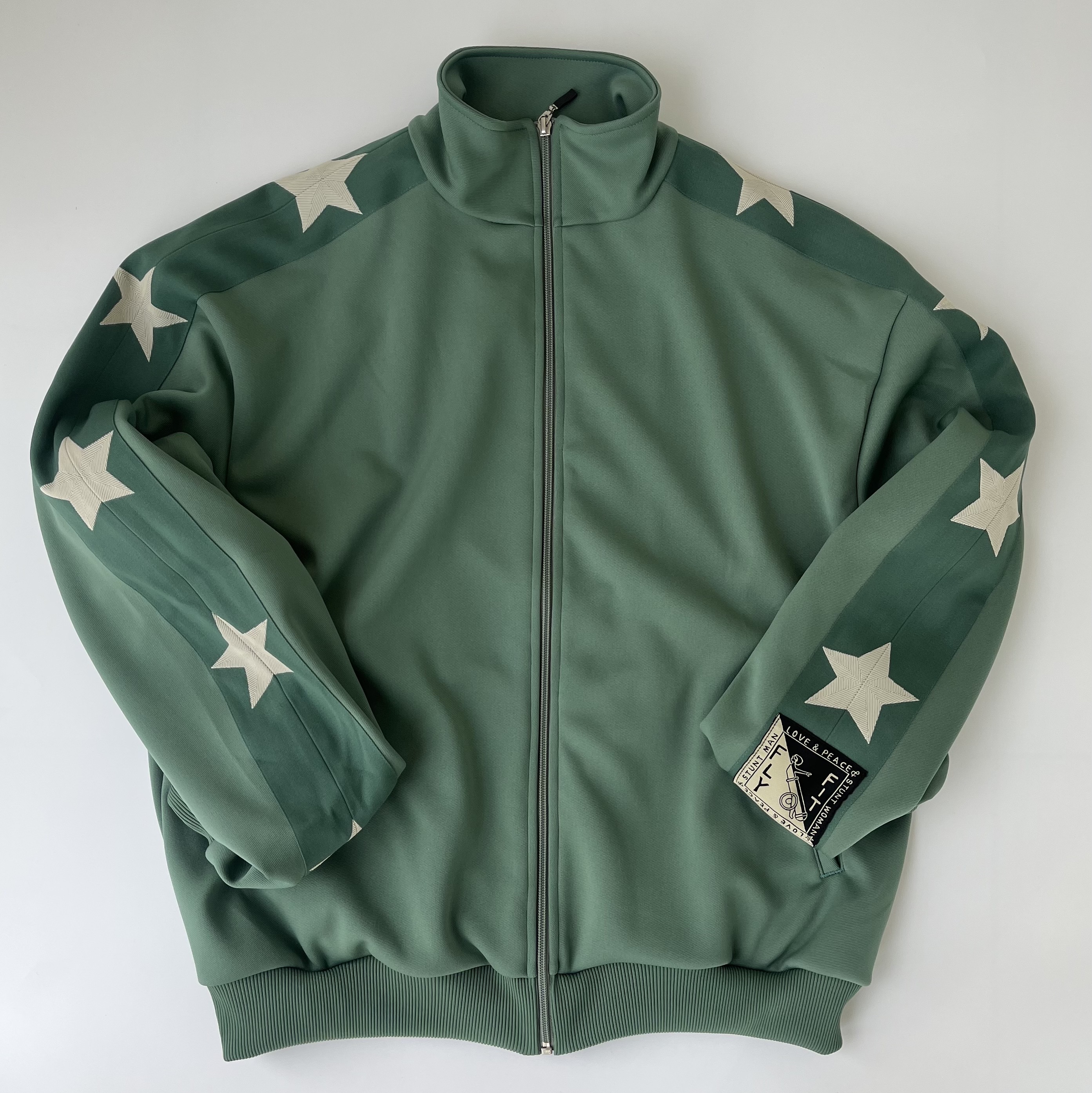 Kapital Smooth Jersey Stuntman & Woman Track Jacket Light Green, Kapital Smooth Jersey Stuntman & Woman Track Jacket Black 착용 스타일 - 1