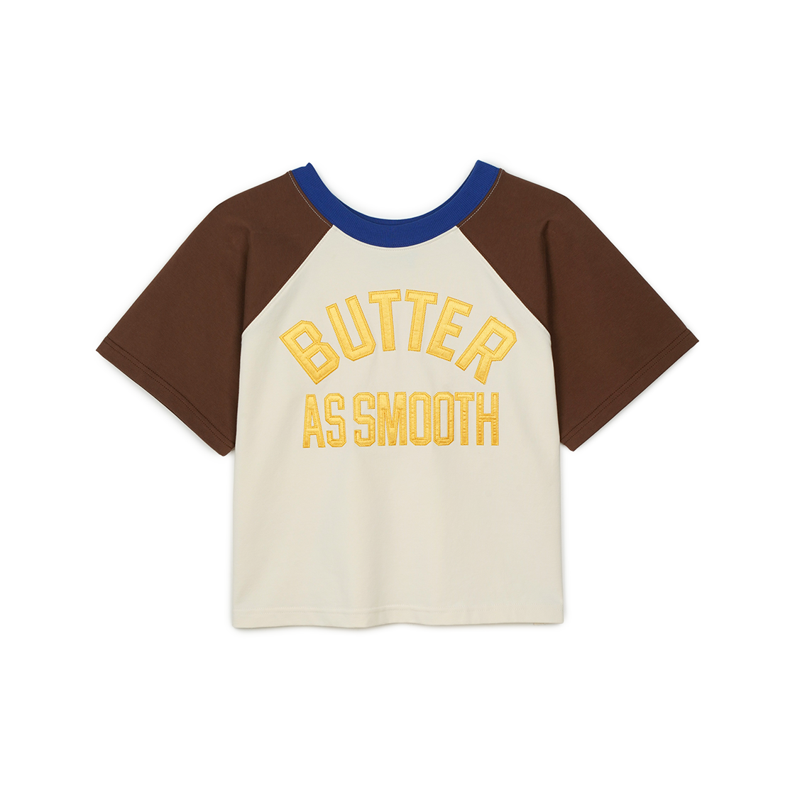 그린버터 스무스 레글런 슬리브 티 크림/브라운(Greenbutter Smooth Raglan Sleeve Tee Cream/Brown) - 1