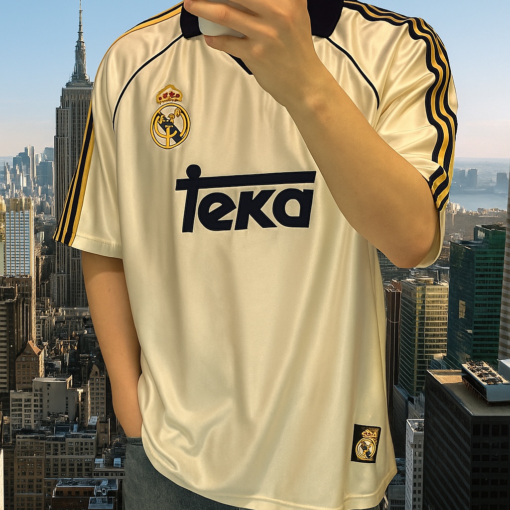 Adidas Real Madrid 99/00 Home Jersey White - US Sizing (Non Marking Ver.) 착용 스타일