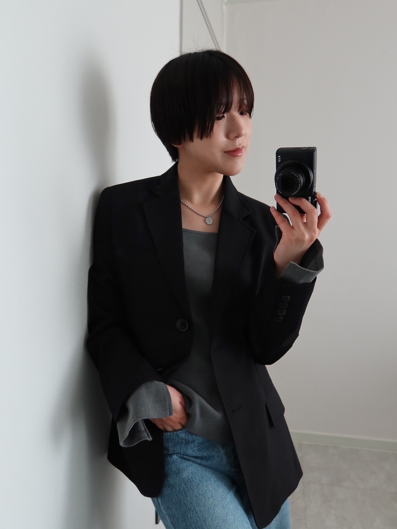 Nff Bliss Coin Necklace Silver 착용 스타일
