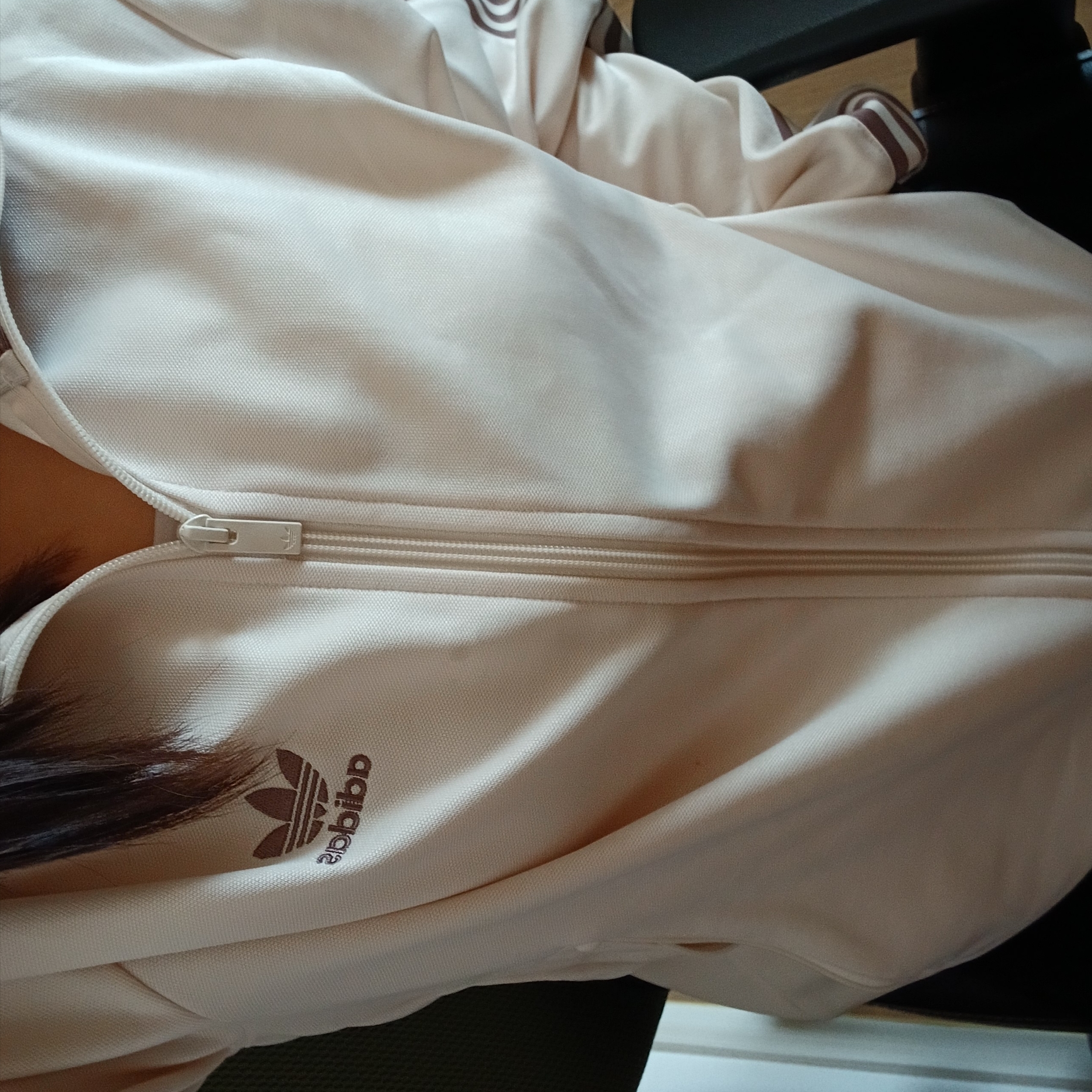 Adidas Adicolor Classic Beckenbauer Track Top Wonder White Trace Brown - KR Sizing 착용 스타일