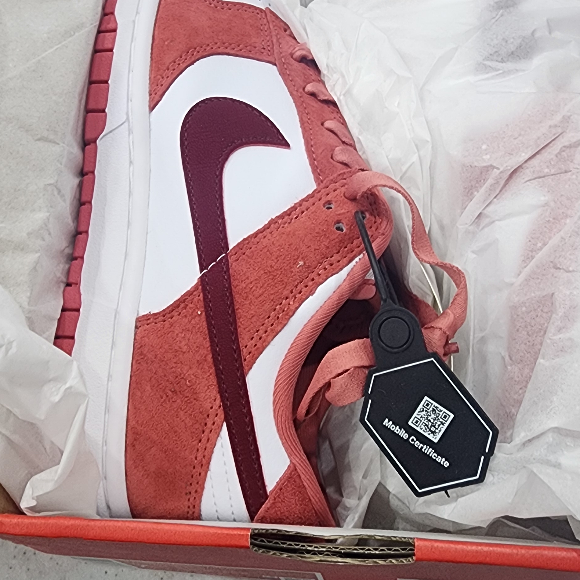 (W) Nike Dunk Low Valentine Day White Adobe 착용 스타일 - 2