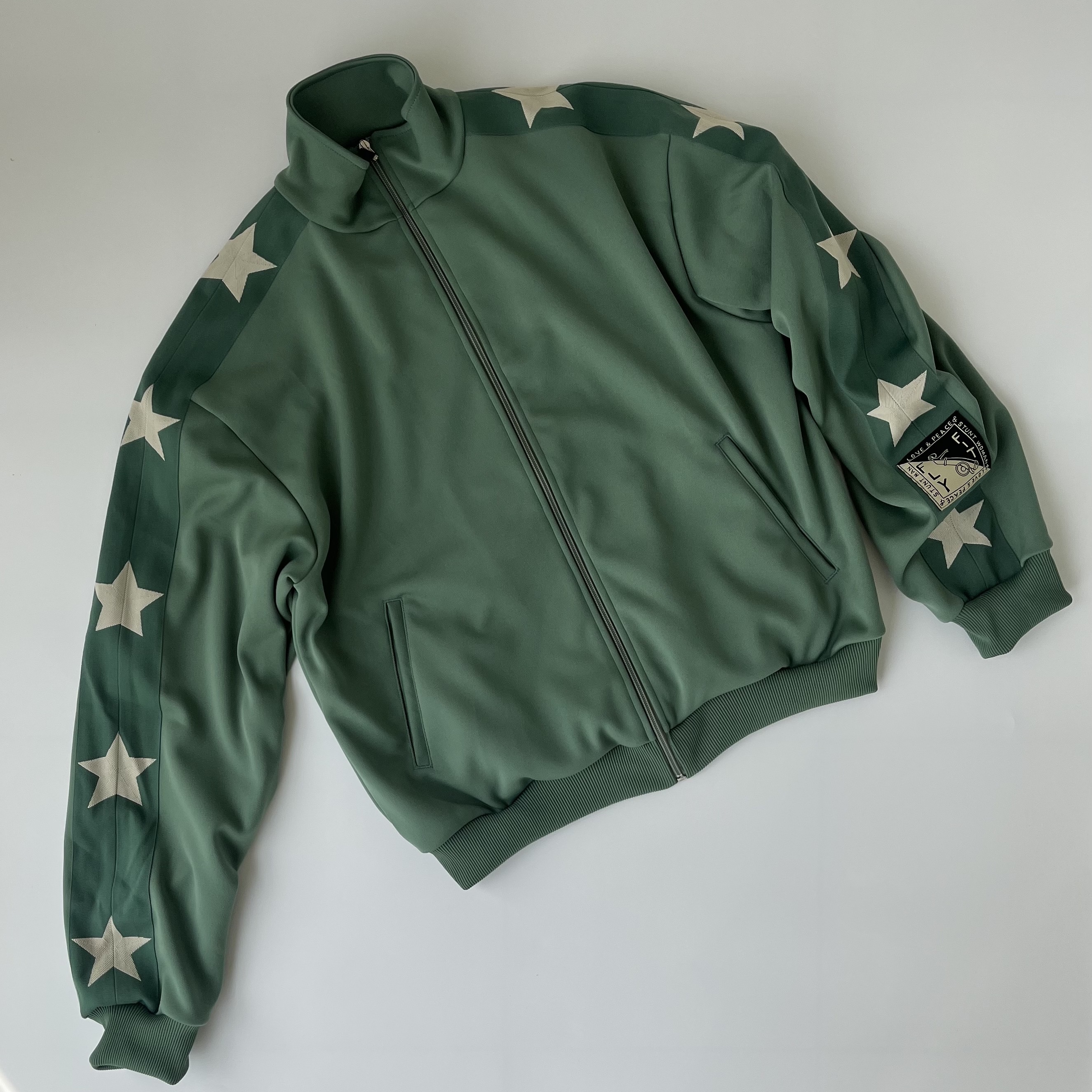 Kapital Smooth Jersey Stuntman & Woman Track Jacket Light Green, Kapital Smooth Jersey Stuntman & Woman Track Jacket Black 착용 스타일 - 2