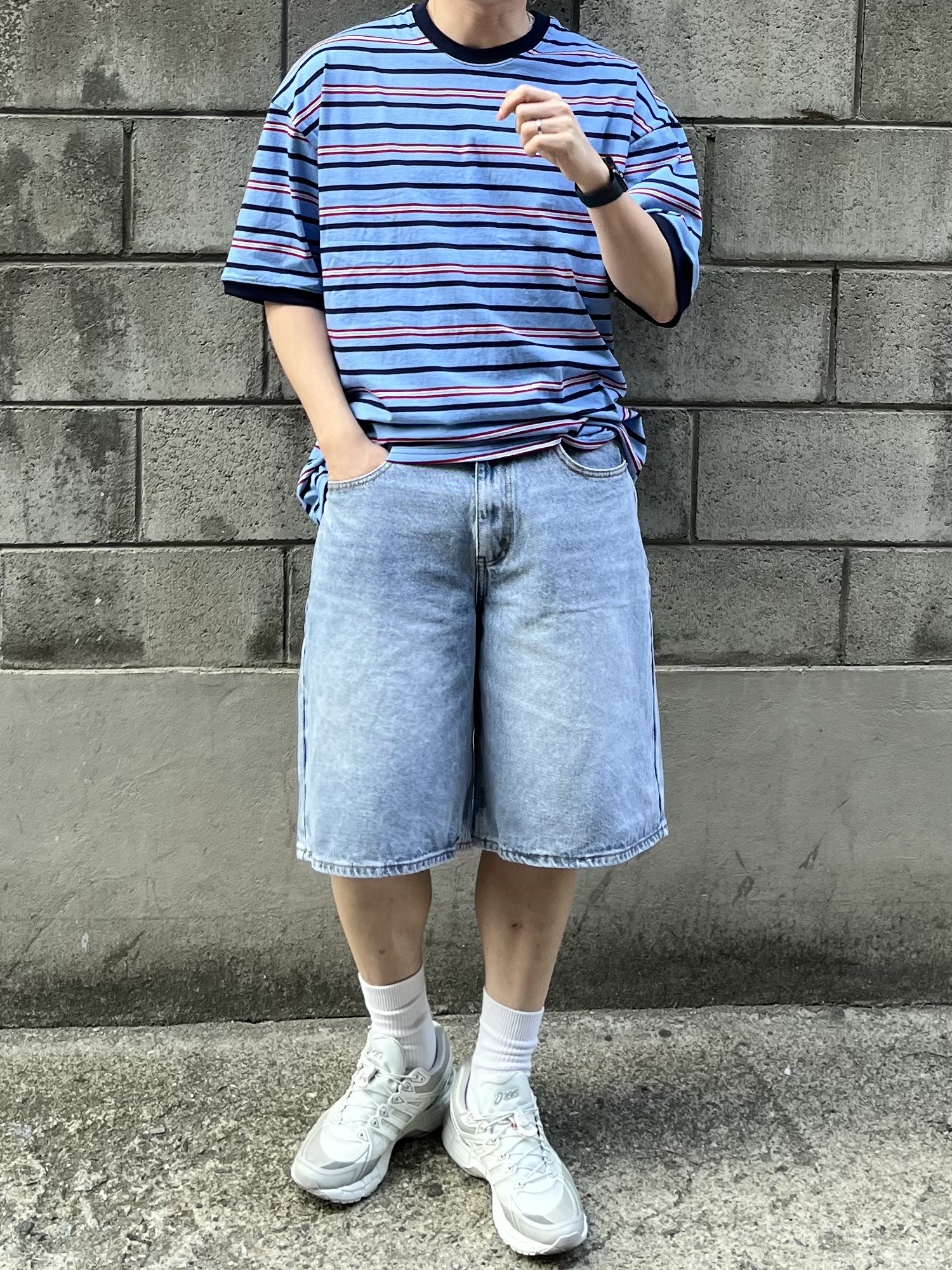 나이키 헤리티지 86 퓨추라 워시드 캡 블랙, 아식스 x 언어펙티드 젤 카야노 20 크림 레이크 그레이 착용 스타일 - 8