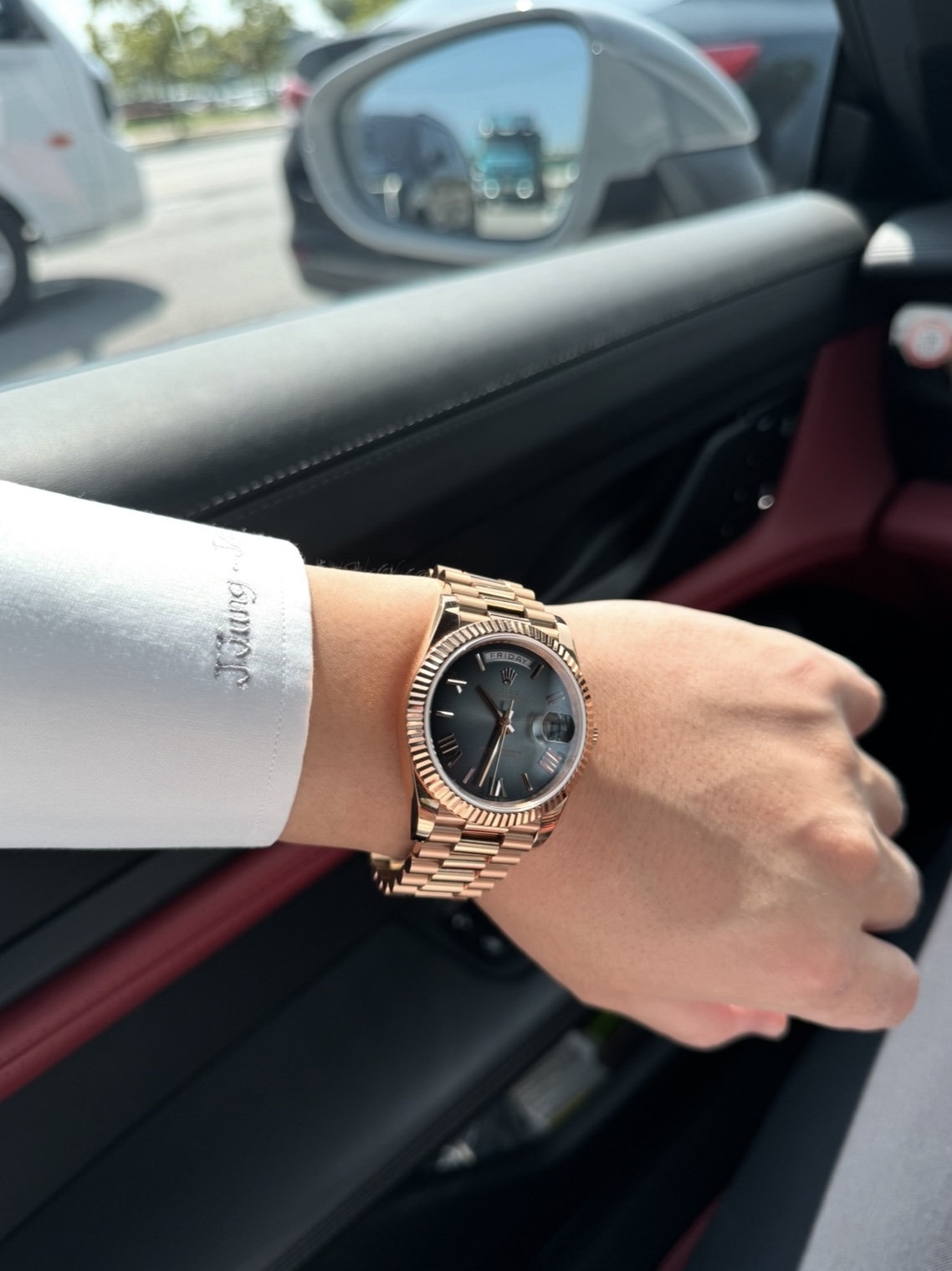 레고 포르쉐 911, 롤렉스 데이데이트 40mm 228235 블랙 슬레이트 옴브레 로만 프레지던트 착용 스타일 - 4