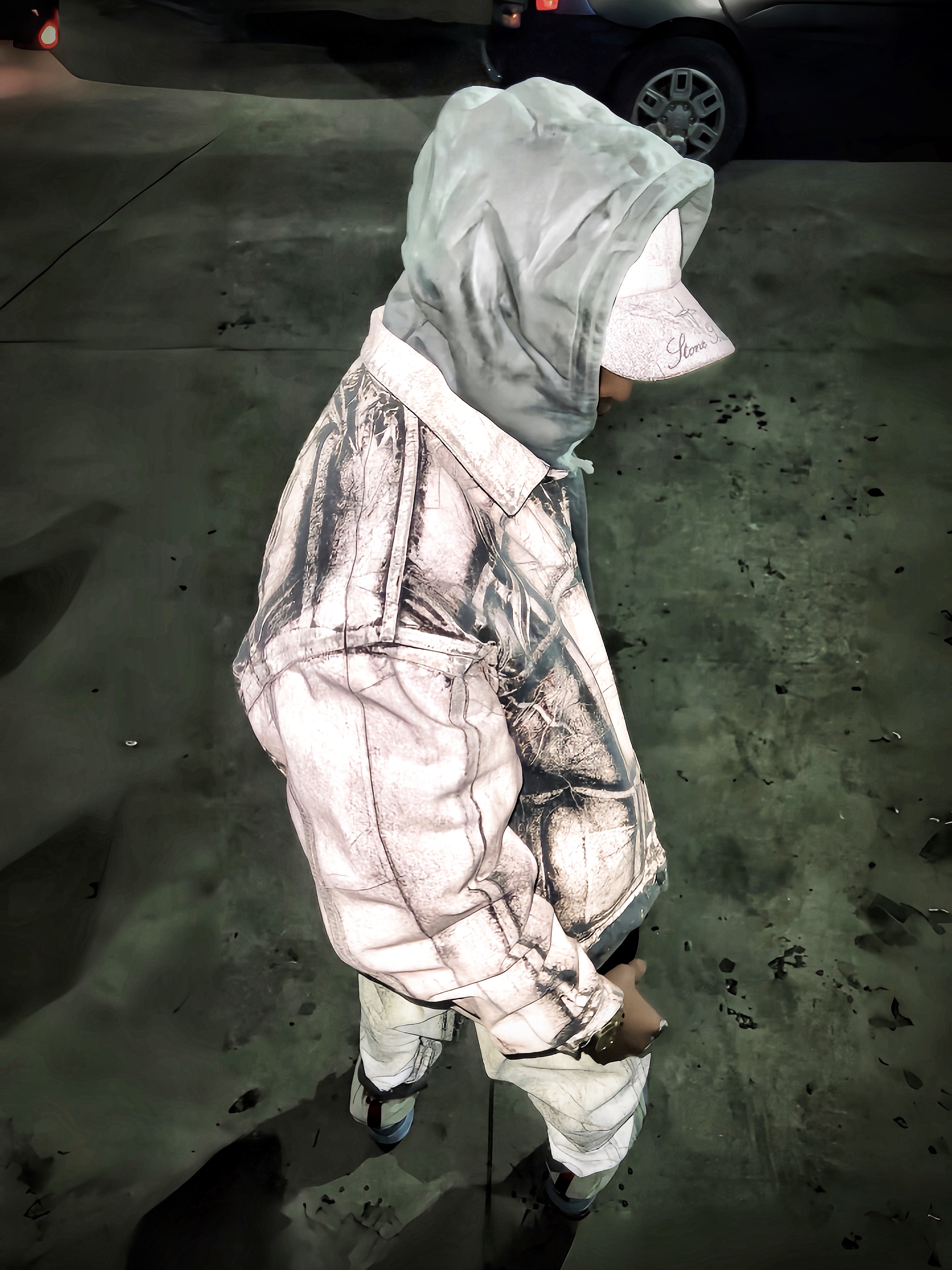 Supreme x Stone Island Denim 6-Panel Reflective - 23FW, Supreme x Stone Island Denim Trucker Jacket Reflective - 23FW 착용 스타일 - 2