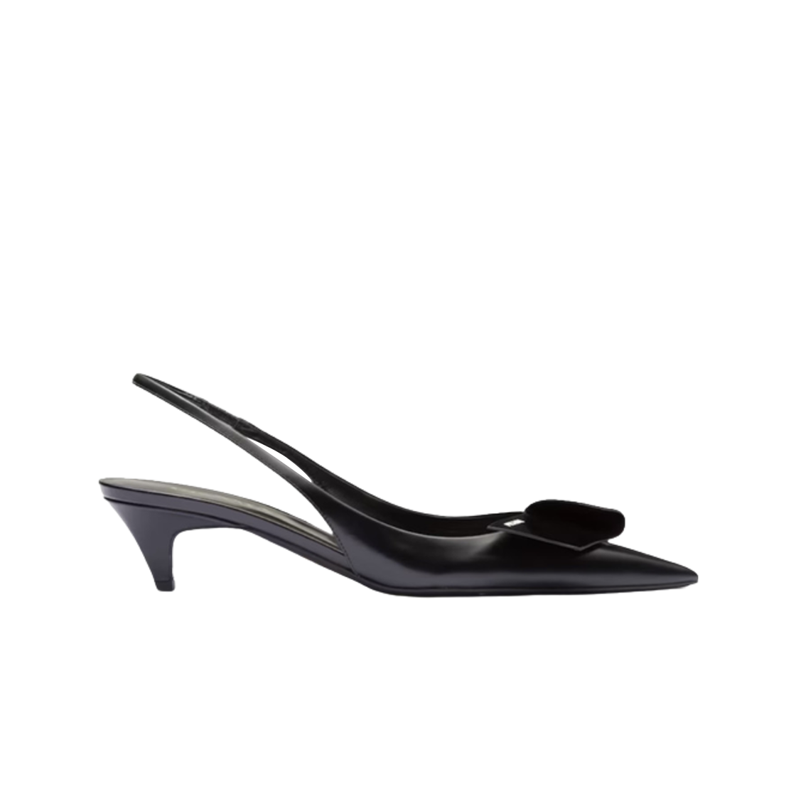 1I318N-055-F0002 (W) Prada Brushed Leather Slingback Black
