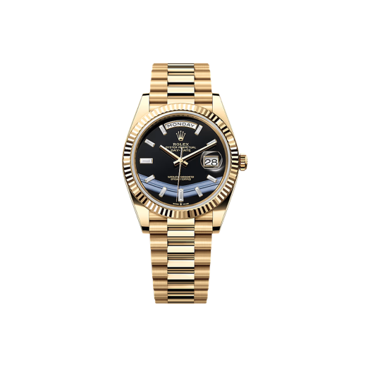 228238-NO.5431 Day-Date 40-228238 Onyx Baguette Diamond President