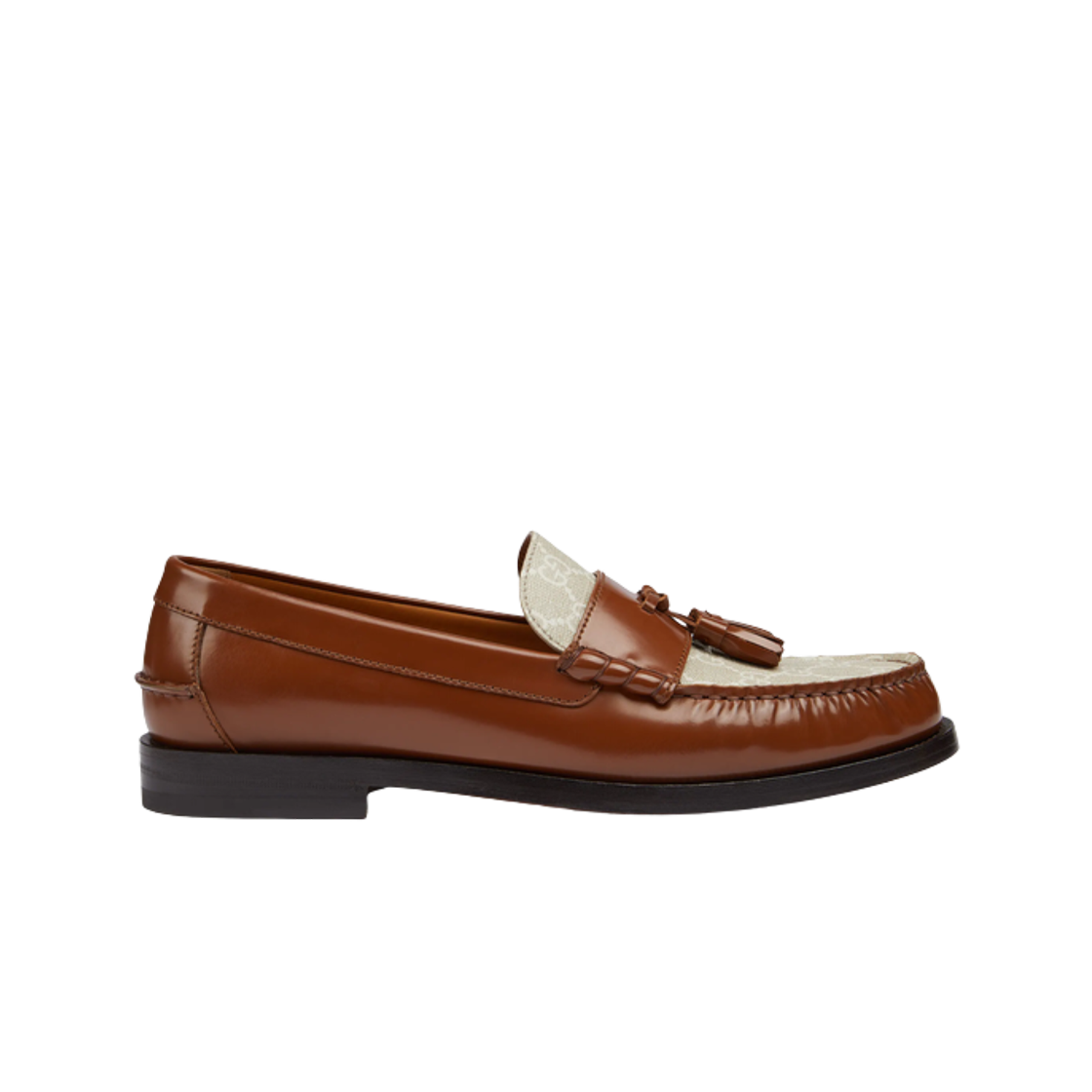 구찌 GG 레더 태슬 로퍼 베이지 에보니(Gucci GG Leather Loafer with Tassel Beige Ebony) - 1