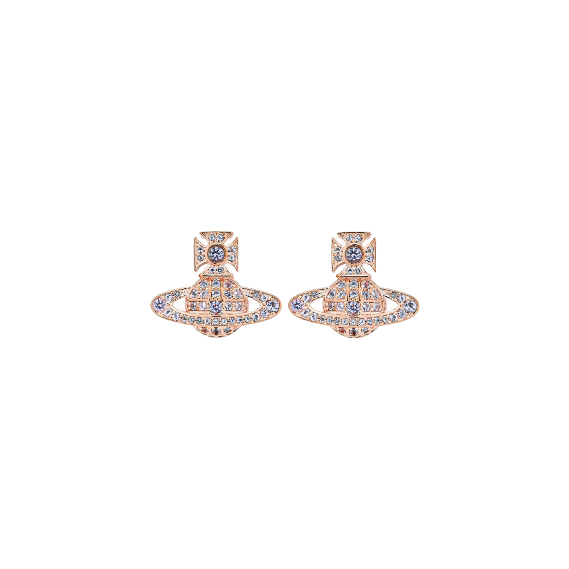 6201033A-02G111 (W) Vivienne Westwood Carmela Bas Relief Earrings Pink Gold