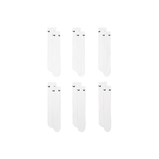 Nike Everyday Cushioned Training Crew Socks White Black (6 Pack/Korean Ver.)