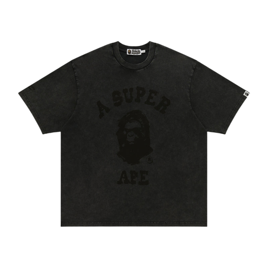 BAPE x KidSuper Garment Dye College Logo T-Shirt Black
