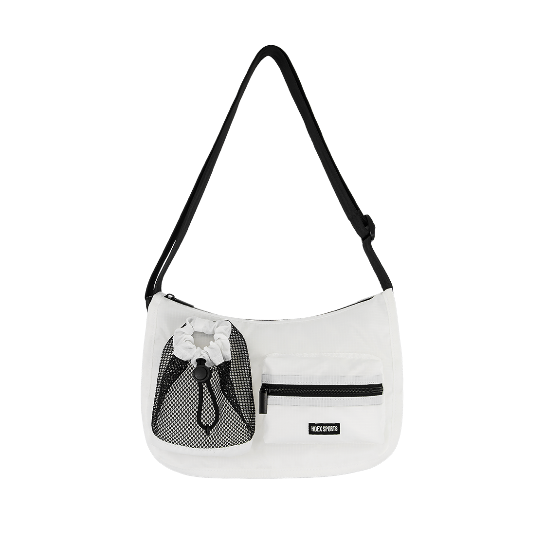 에이치덱스 나일론 립 포켓 숄더백 화이트(HDEX Nylon Rib Pocket Shoulder Bag White)