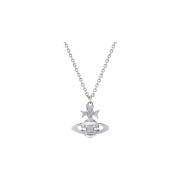 (W) Vivienne Westwood Ribon Bas Relief Necklace Silver