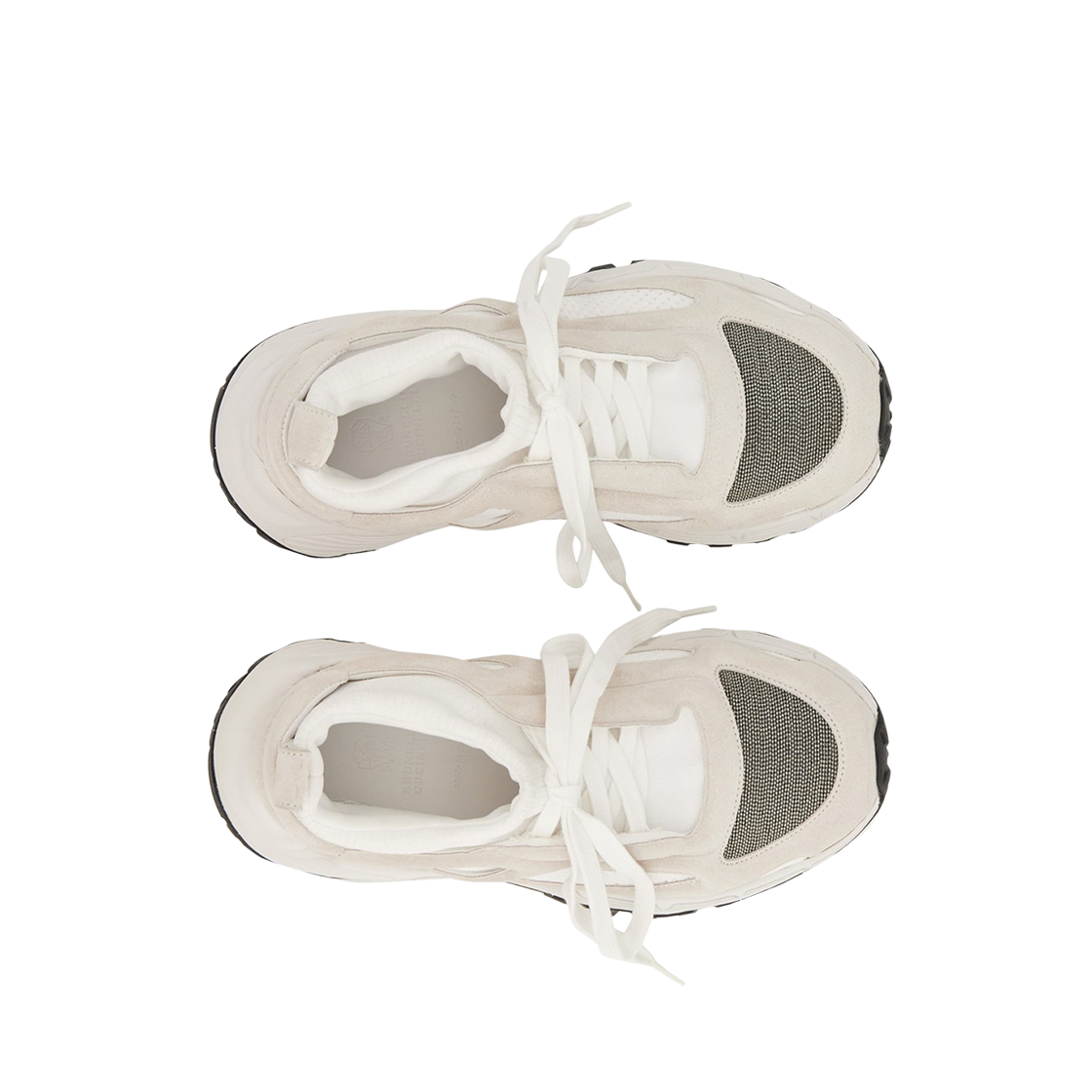 (W) 브루넬로 쿠치넬리 니트 스웨이드 스니커즈 화이트((W) Brunello Cucinelli Knit Suede Sneakers White) - 2