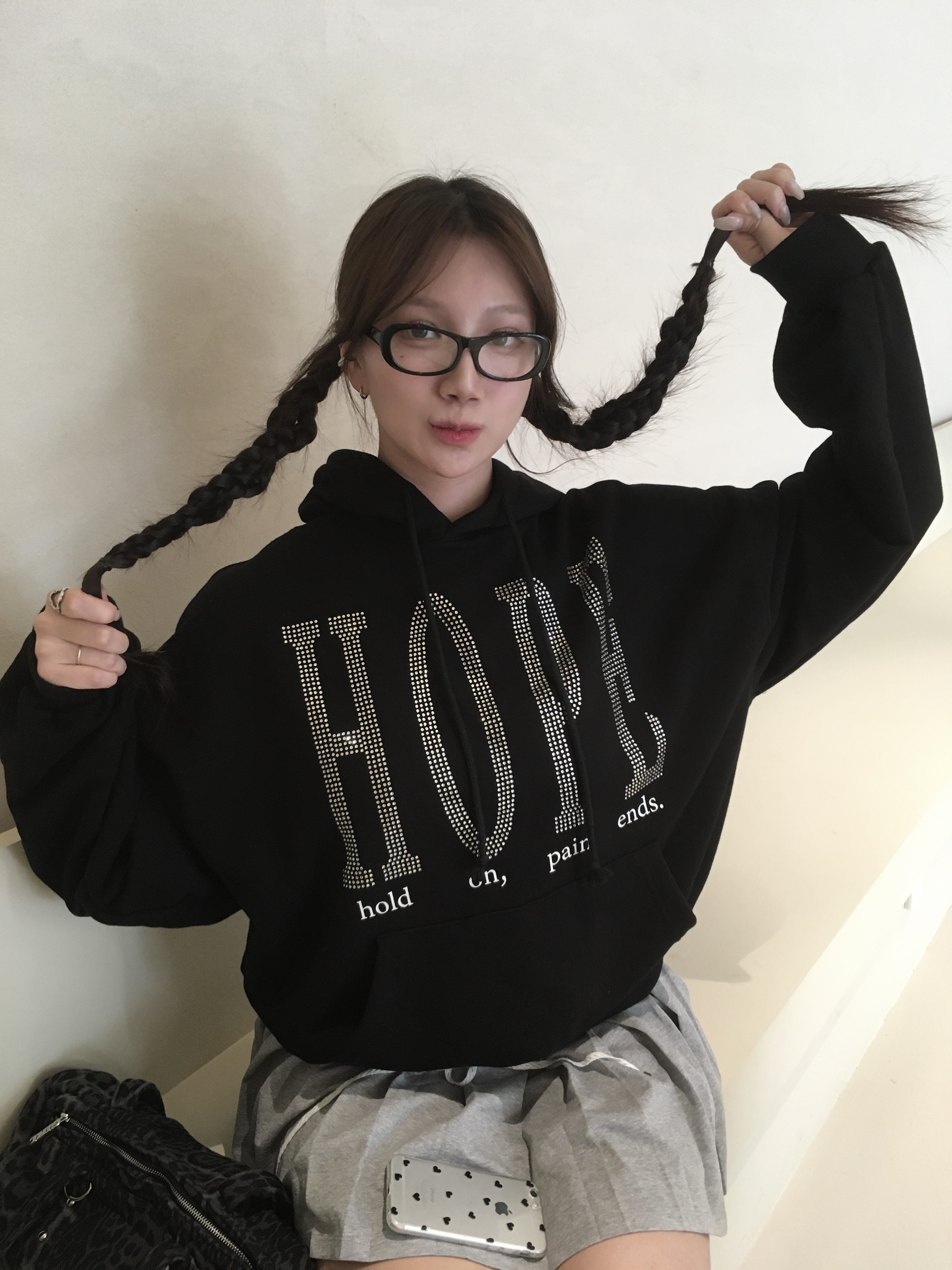 그레일즈 페인 엔즈 후디 블랙 착용 스타일