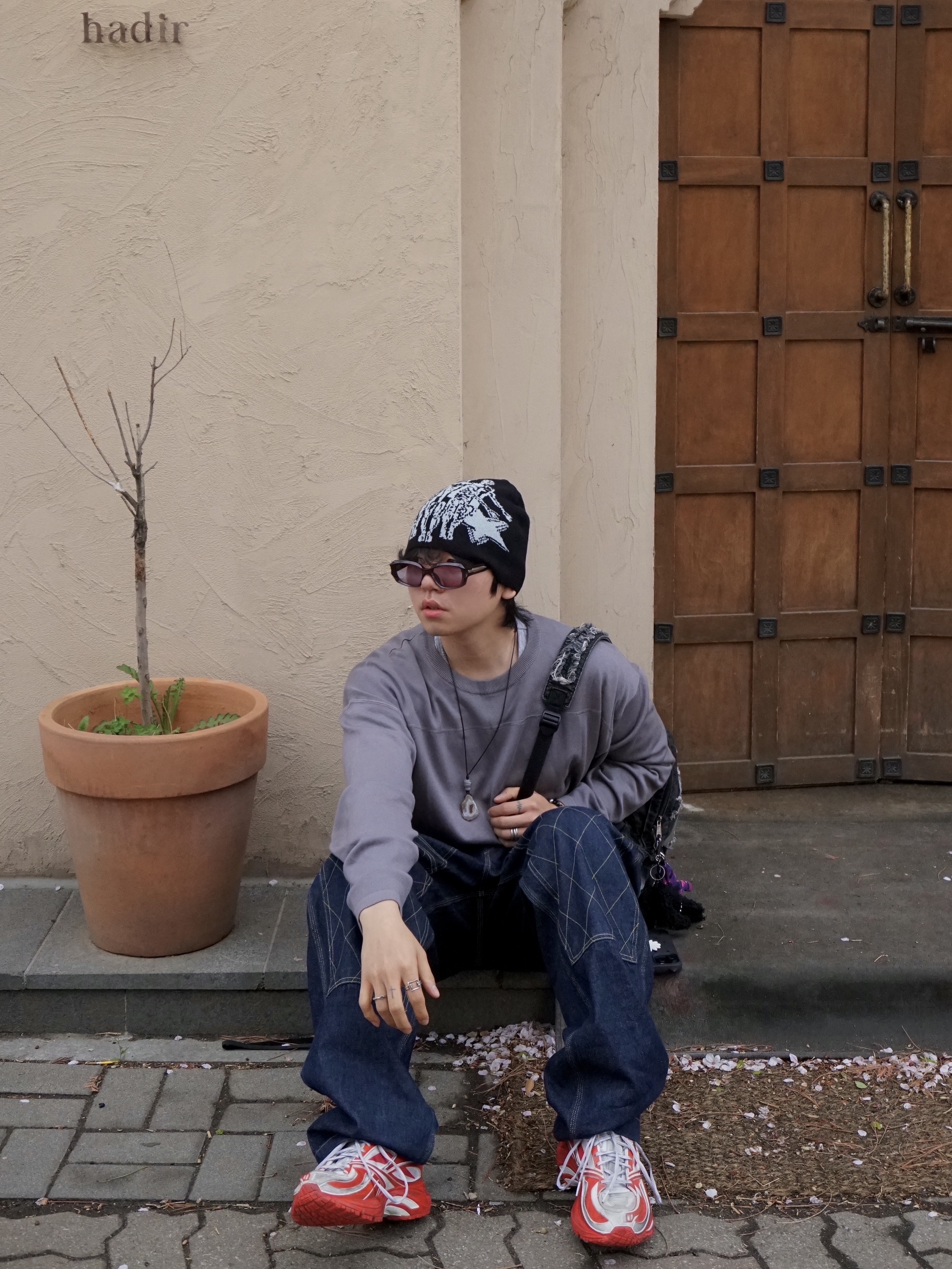 Kapital 11.5 oz. Denim Lumber Pants Indigo, Libertiworko Librta Black 착용 스타일 - 3