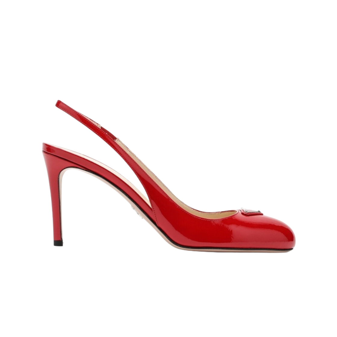 1I159N-069-F0011 (W) Prada Patent Leather Slingback Pumps Red