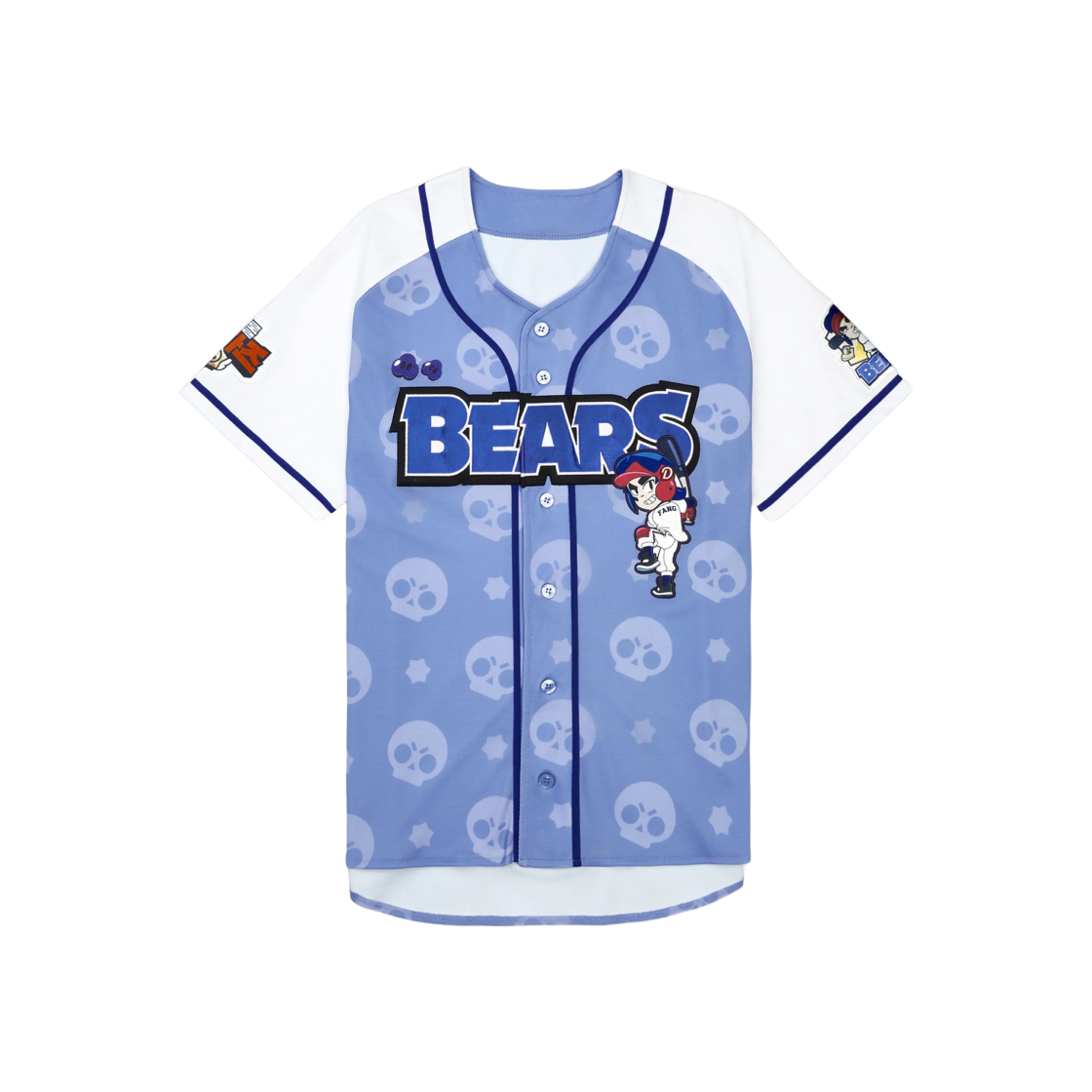 두산 베어스 x 브롤 스타즈 레플리카 유니폼 팽 블루 화이트 (논 마킹 버전)(Doosan Bears x Brawl Stars Replica Uniform Fang Blue White (Non Marking Ver.))